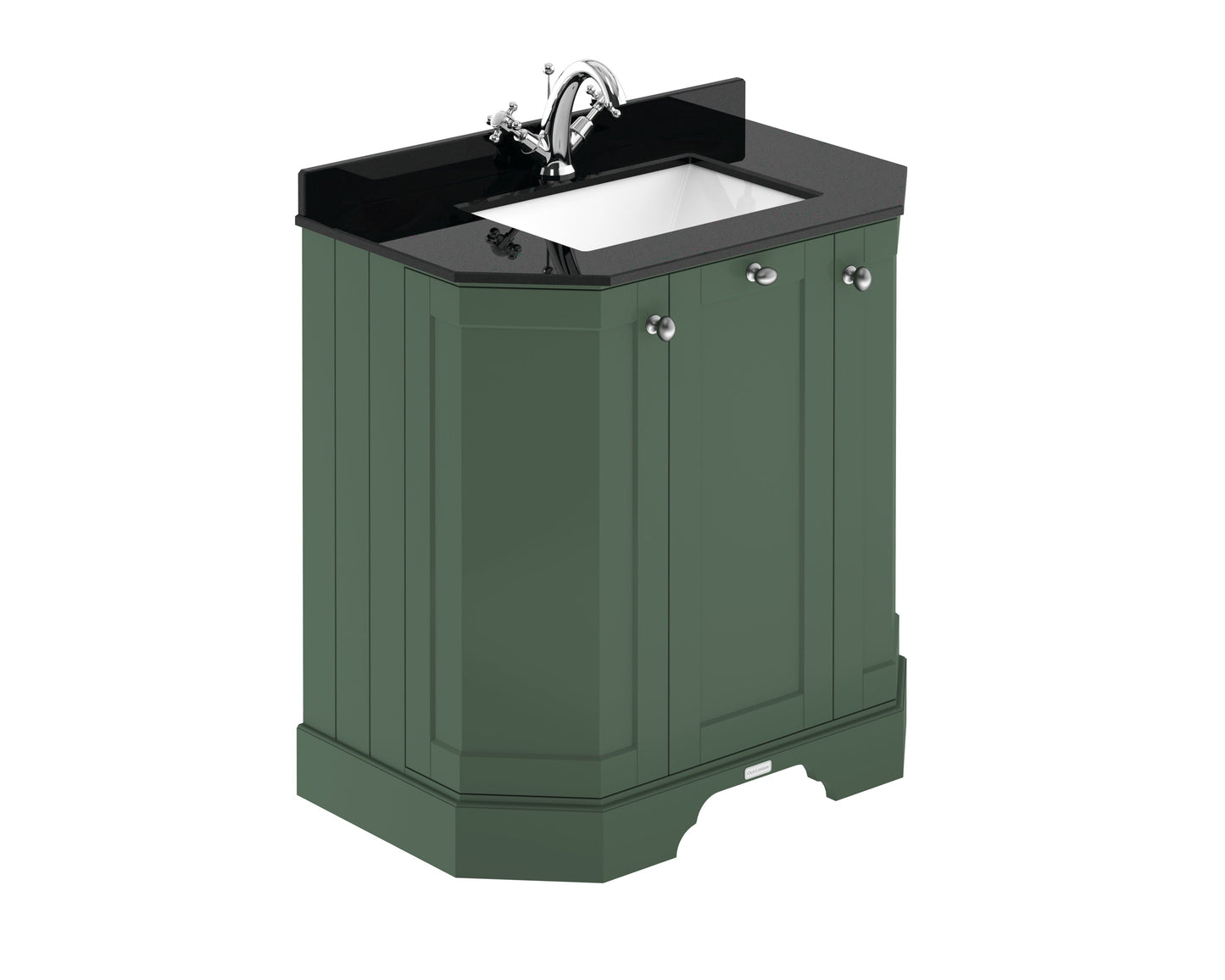 Floor Standing 3 Door Vanity Unit with 1 Tap Hole Black Marble Top 750mm