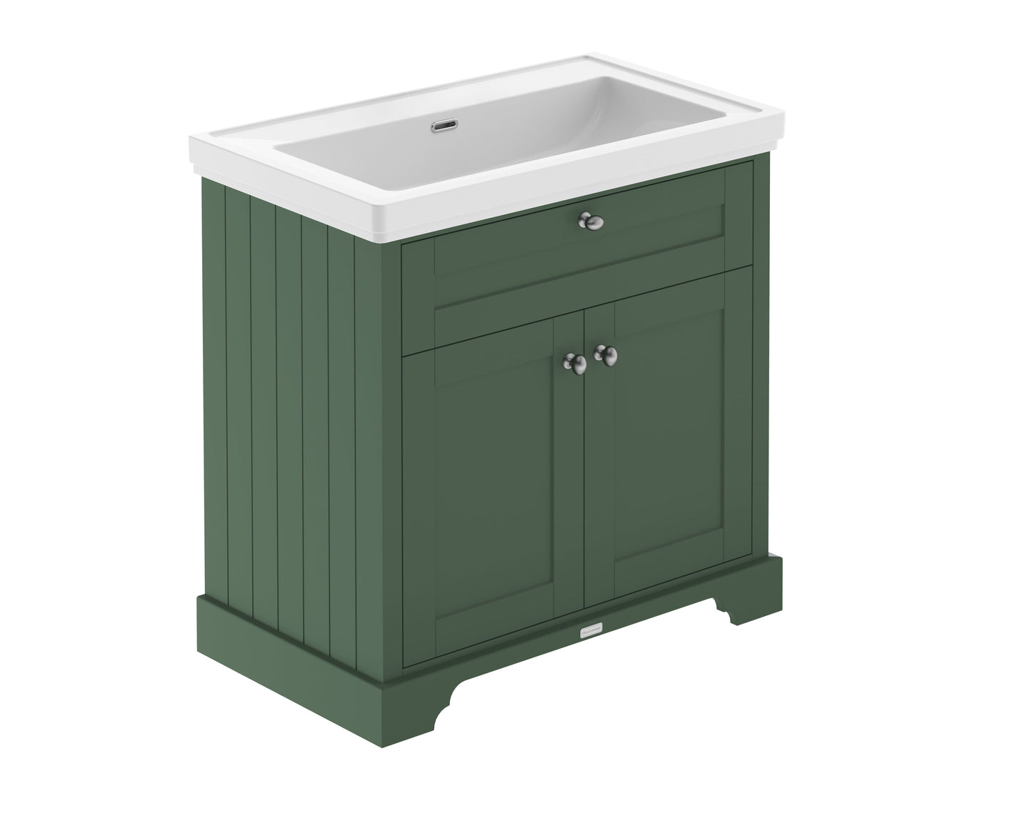 Hudson Reed Old London Traditional 800mm Hunter Green Floor Standing 2 Door Vanity Unit With Basin
