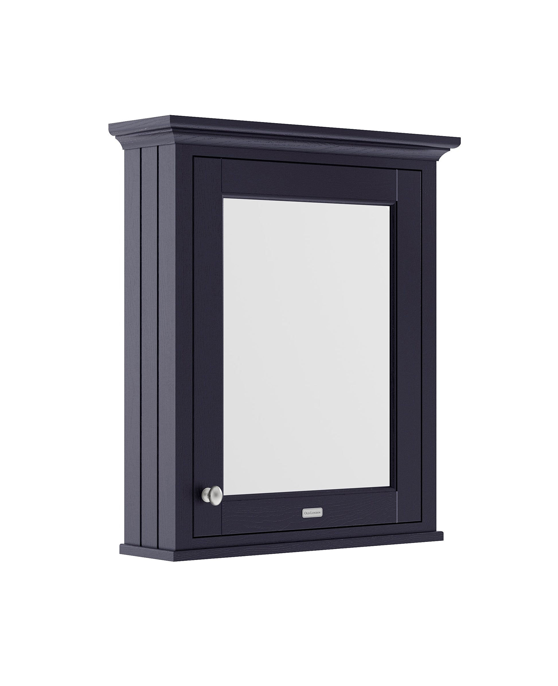 Hudson Reed Old London 650mm 1 Door Twilight Blue Wall Hung Mirror Cabinet With Handles