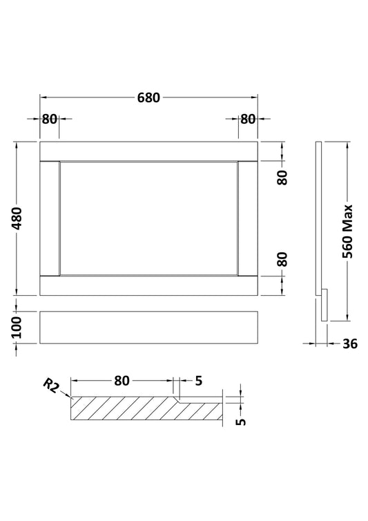Straight Bath End Panel 700mm