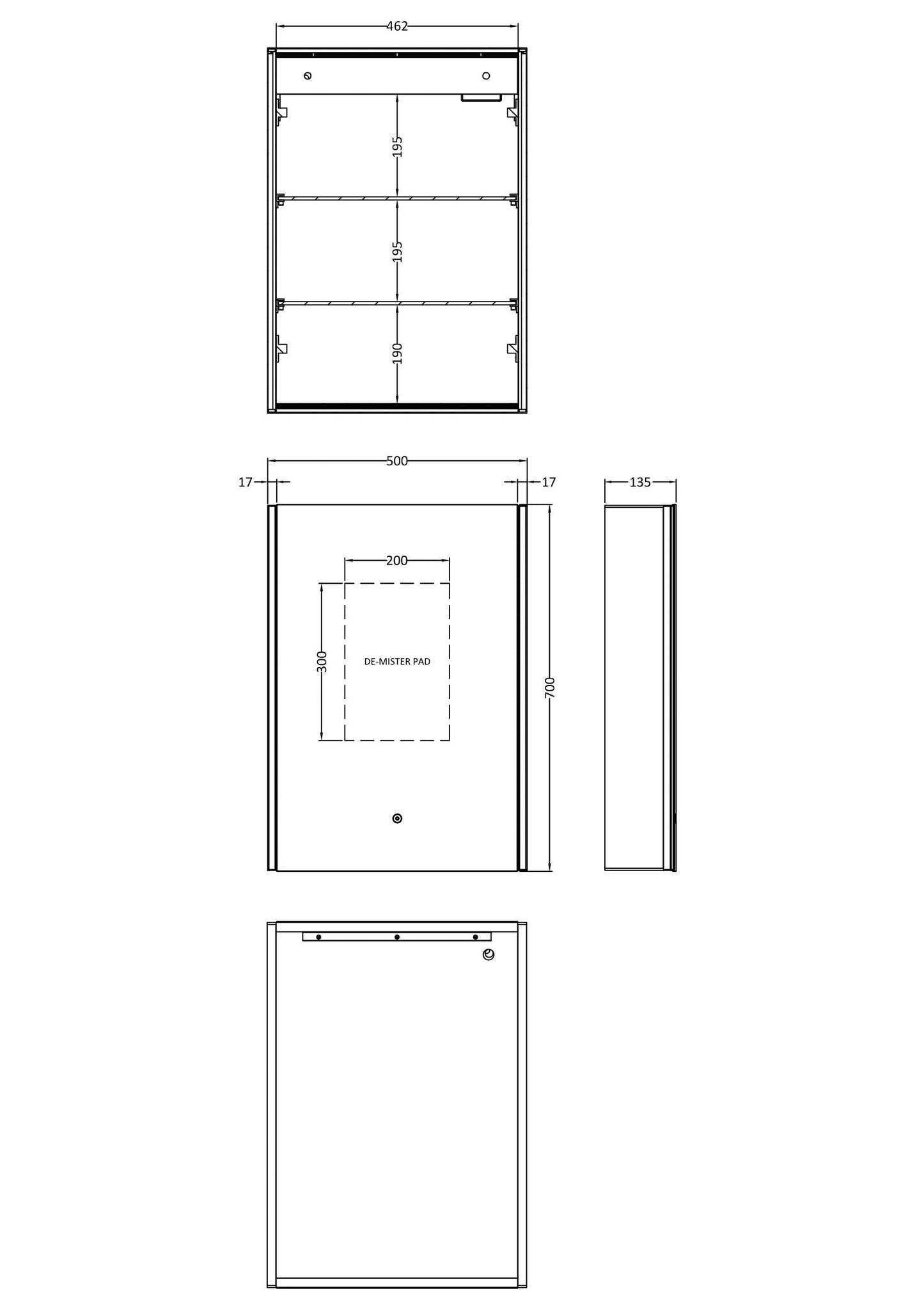 Pavo 500mm Mirror Cabinet
