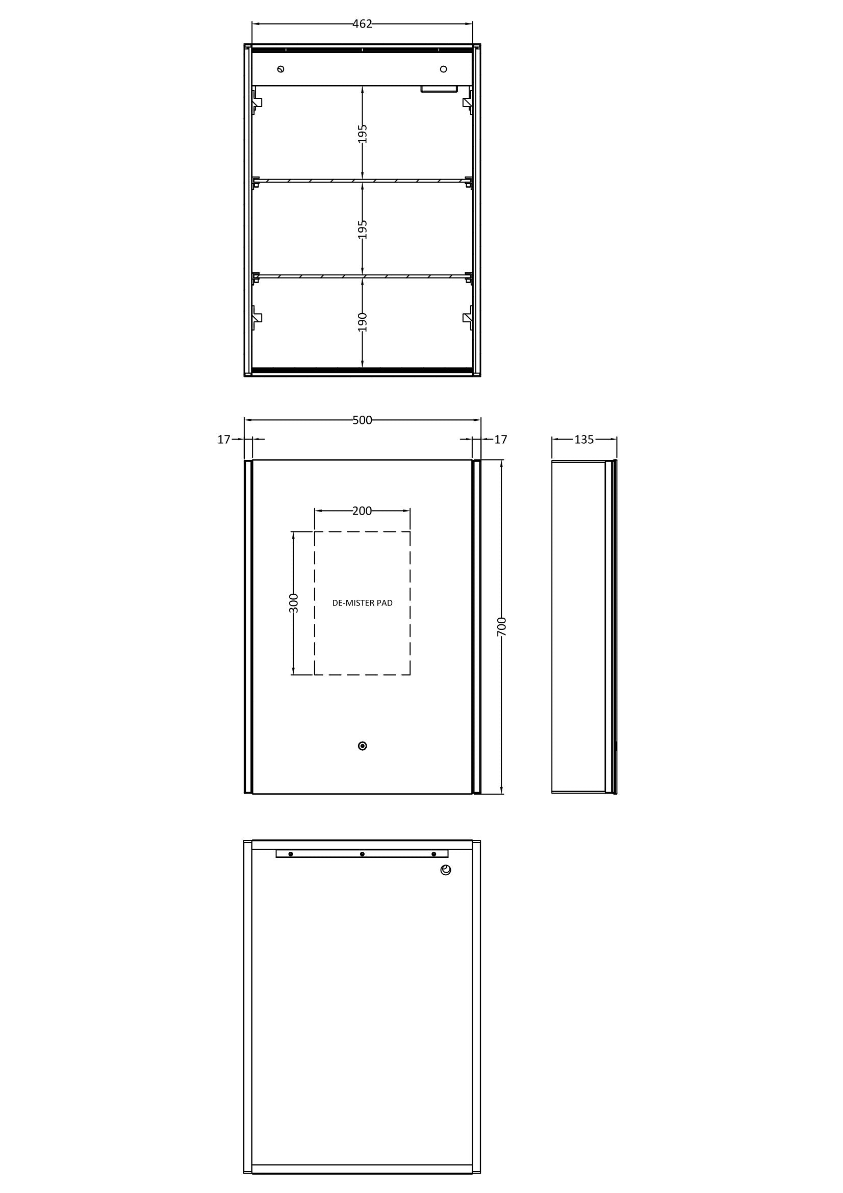 Pavo 500mm Mirror Cabinet