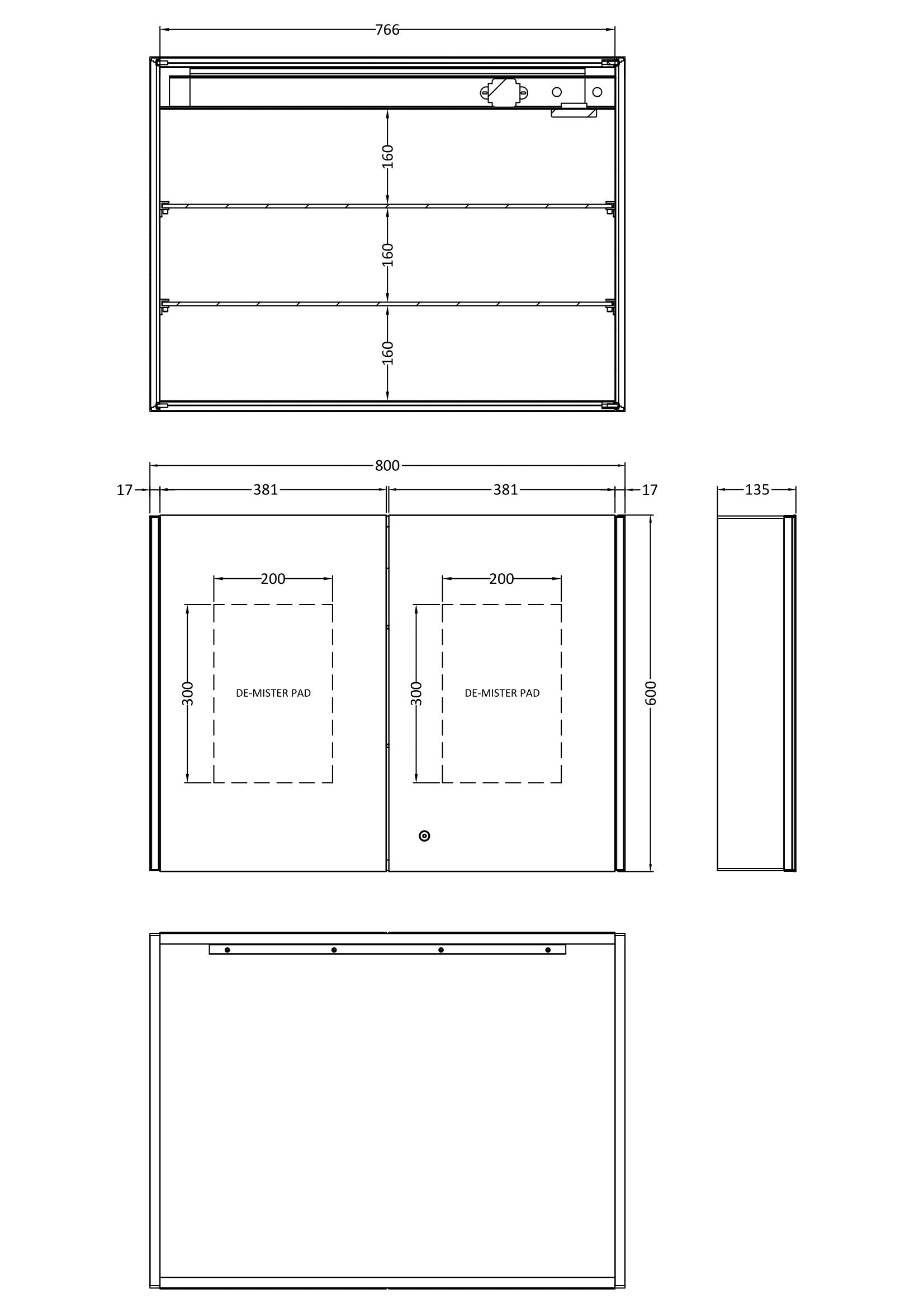 Leda 800mm Mirror Cabinet