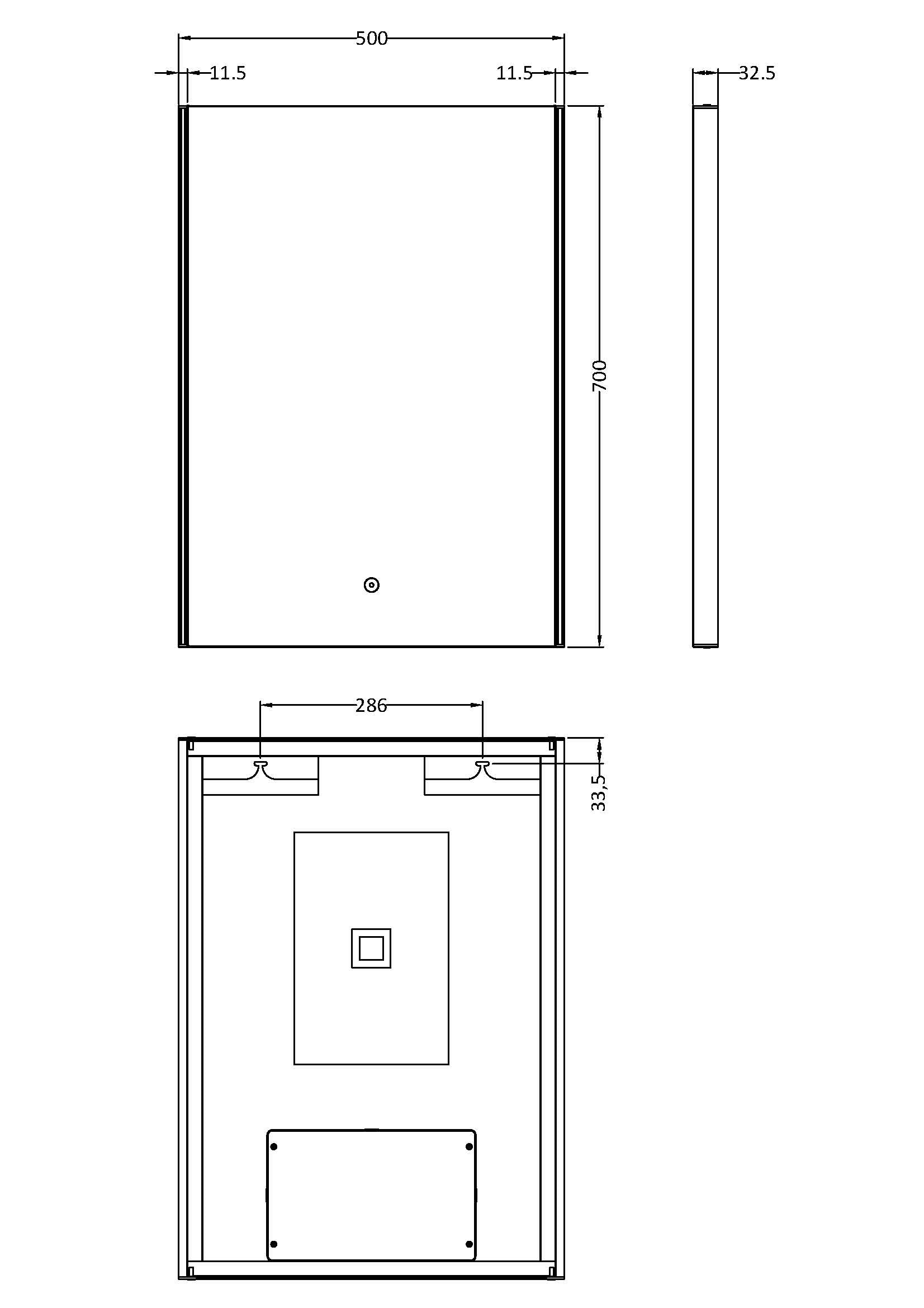 Anser 700mm x 500mm LED Mirror