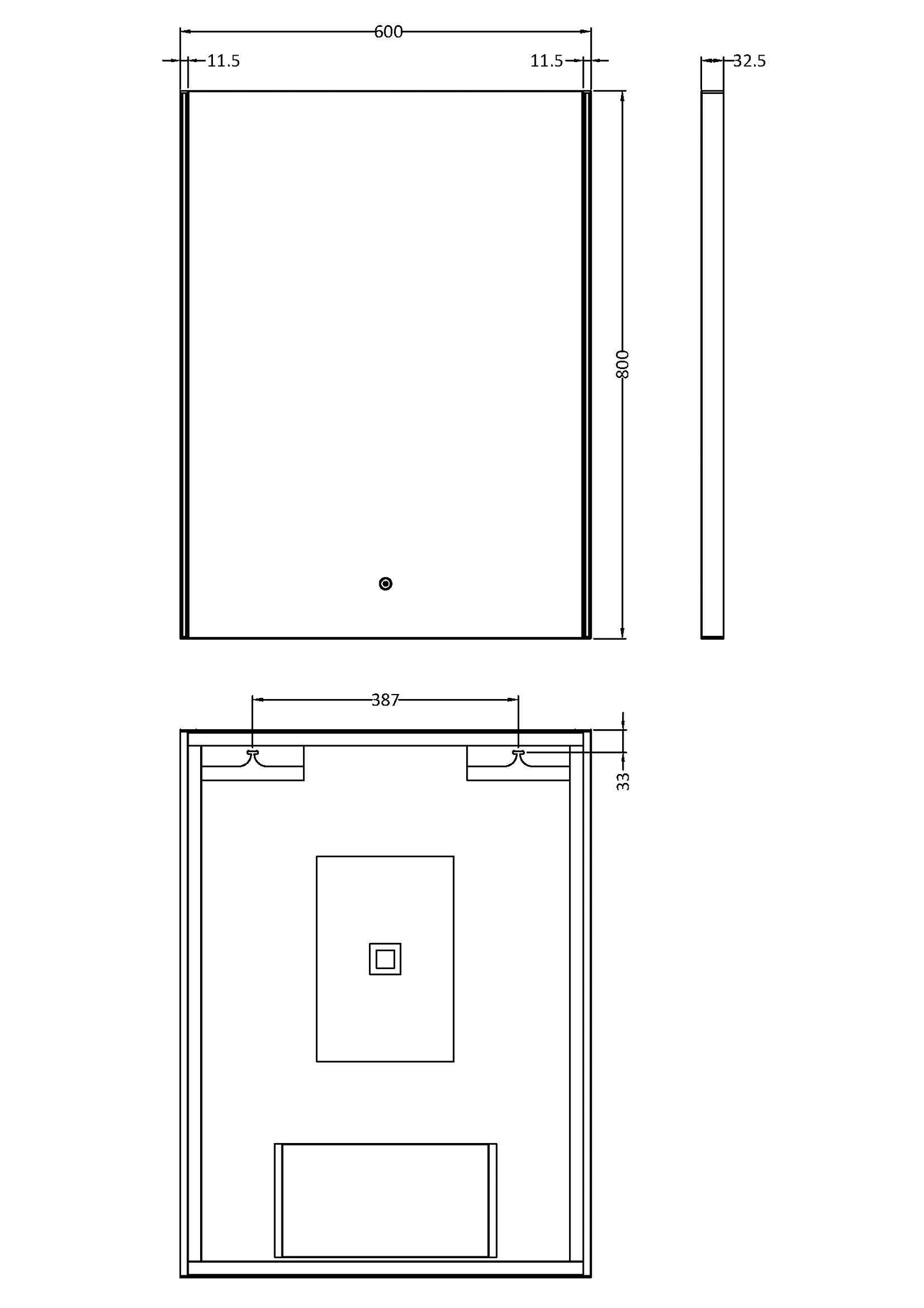 Cepheus 800mm x 600mm Ambient Touch Sensor Mirror