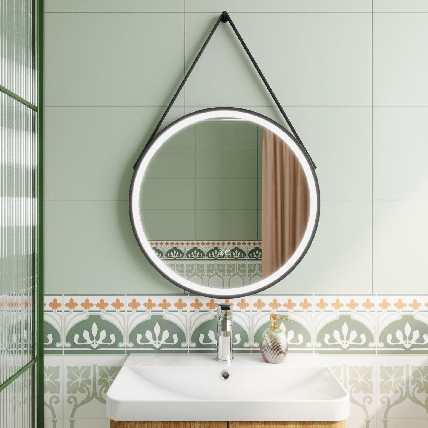 Salana 600mm Round Touch Sensor Illuminated Mirror