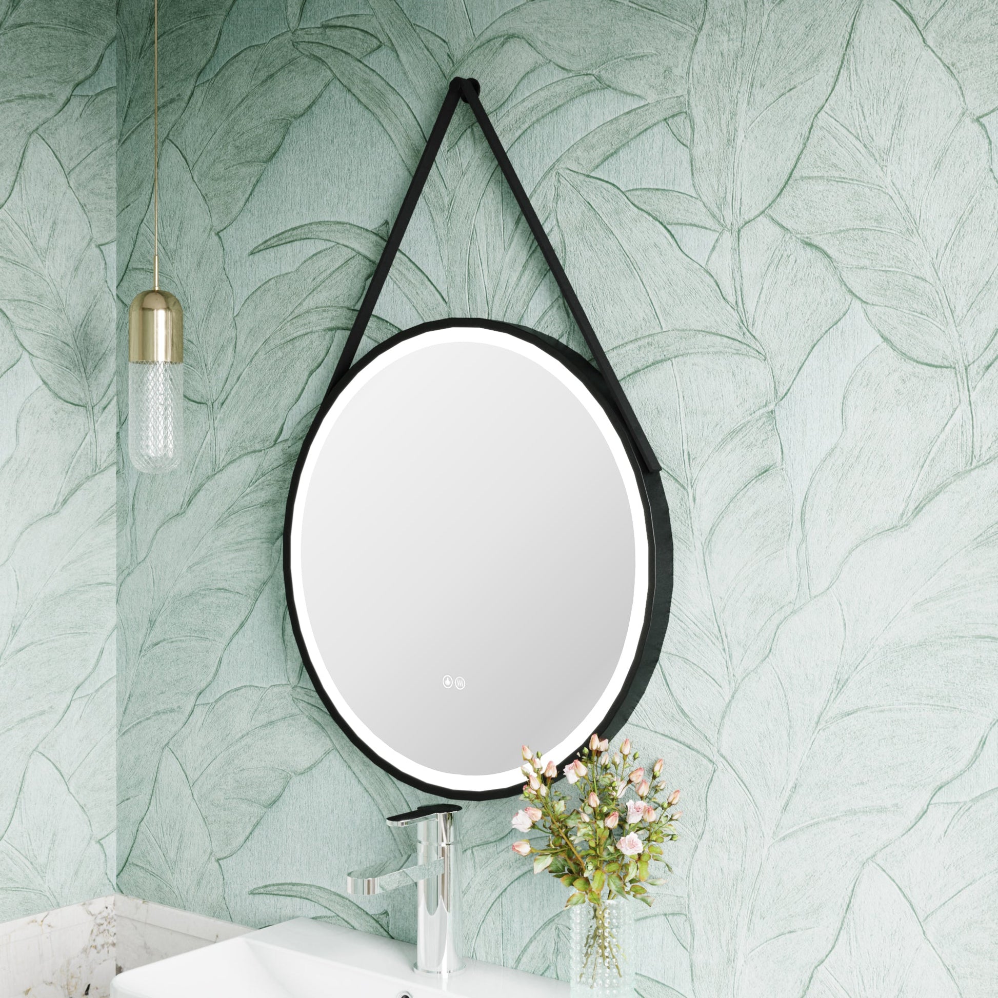 Salana 800mm Round Touch Sensor Illuminated Mirror