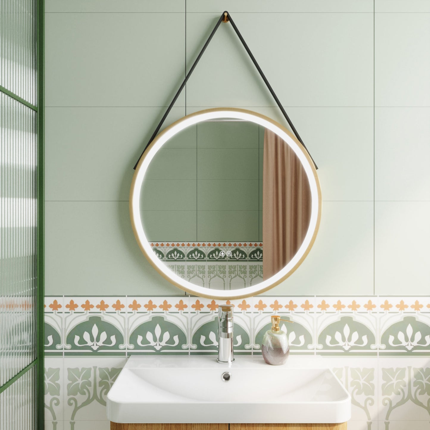 Salana 800mm Round Touch Sensor Illuminated Mirror