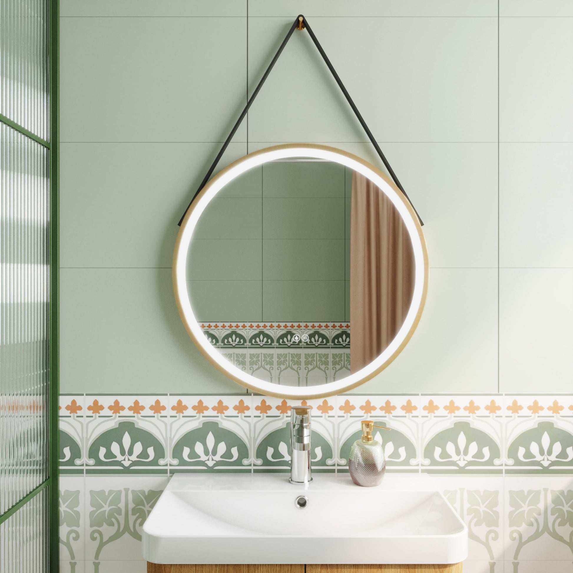 Salana 600mm Round Touch Sensor Illuminated Mirror