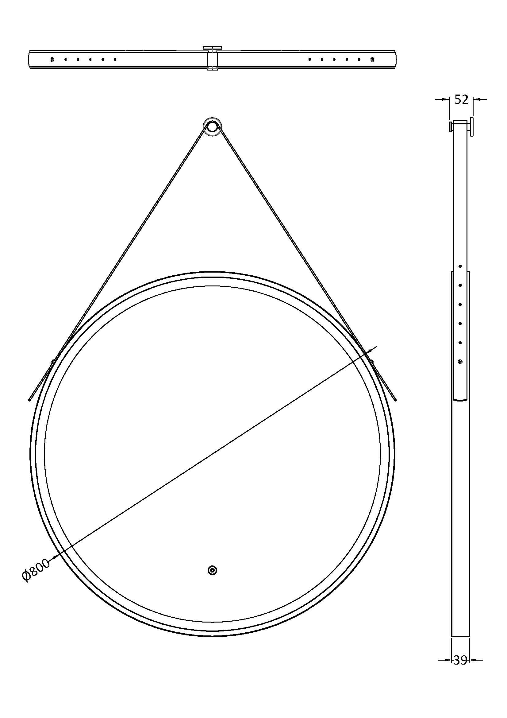 Salana 800mm Round Touch Sensor Illuminated Mirror