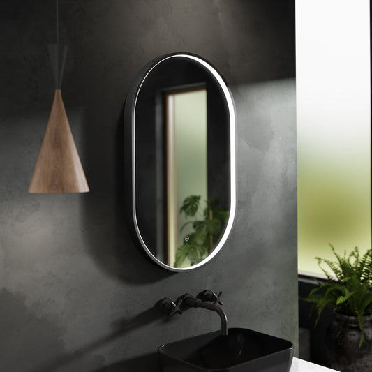 Columba Black Inset Frame LED Mirror - 800 x 500mm