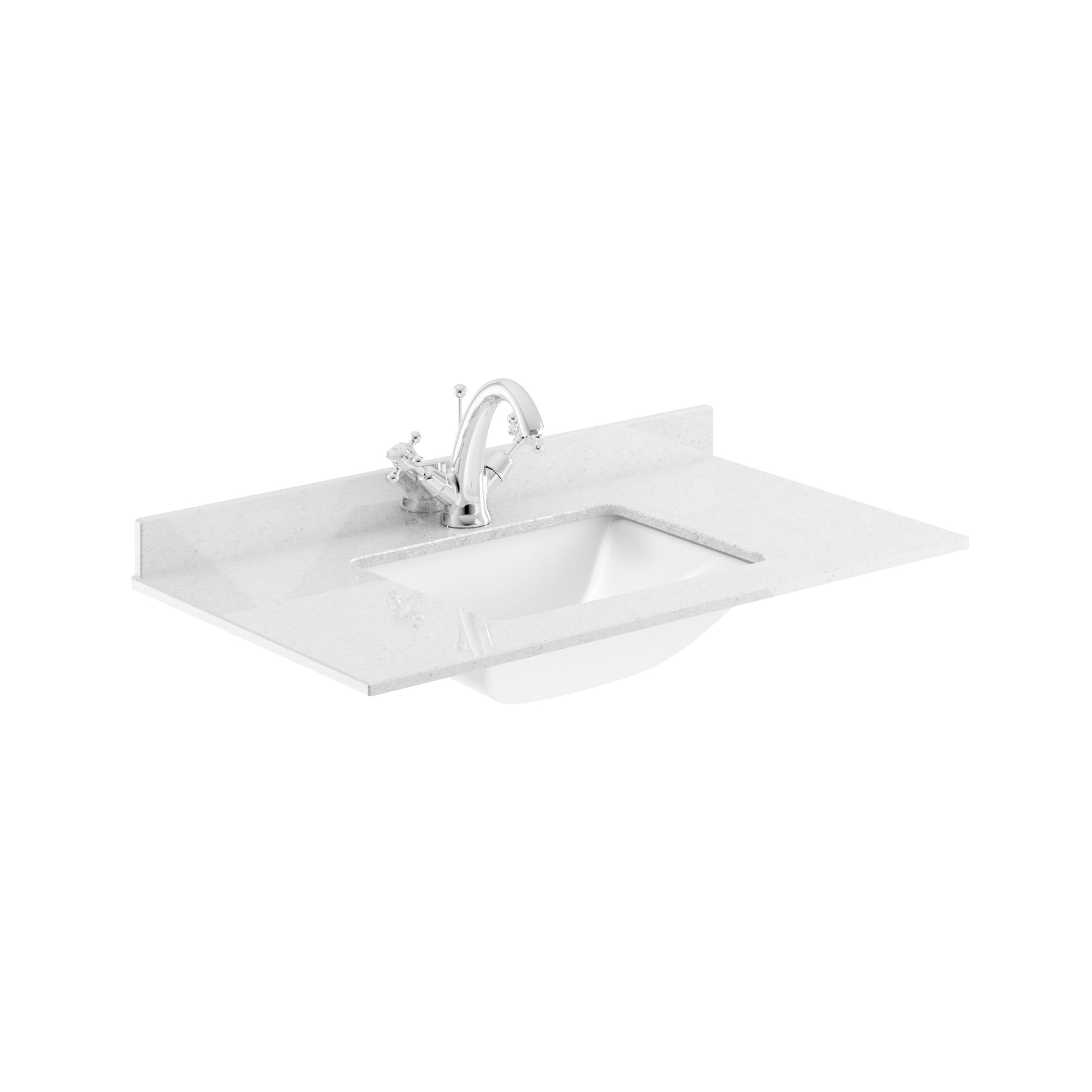 Lille 800mm Wall Hung Single Drawer Vanity with Marble Worktop Basin