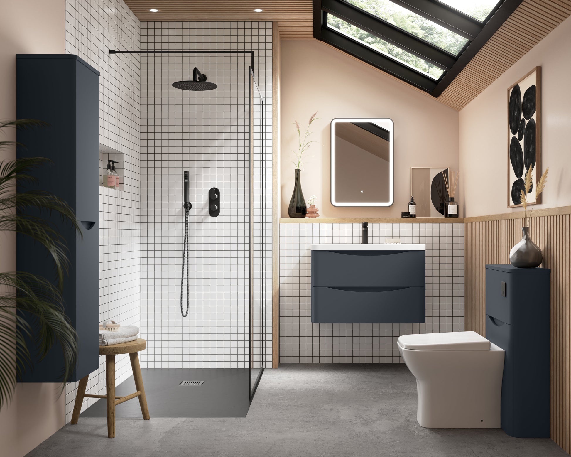 Fixed Shower Heads Wall-Mounted Arm Matt Black