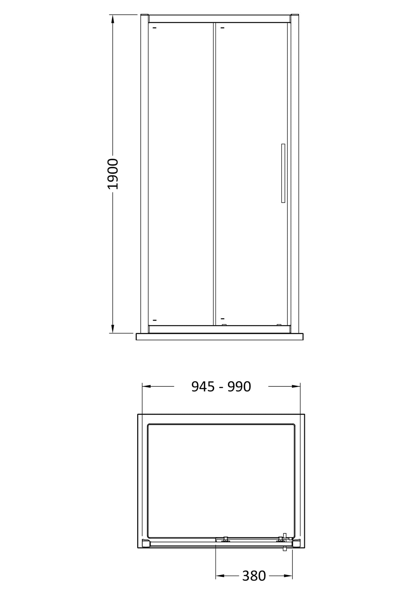 Apex 1000mm Sliding Door