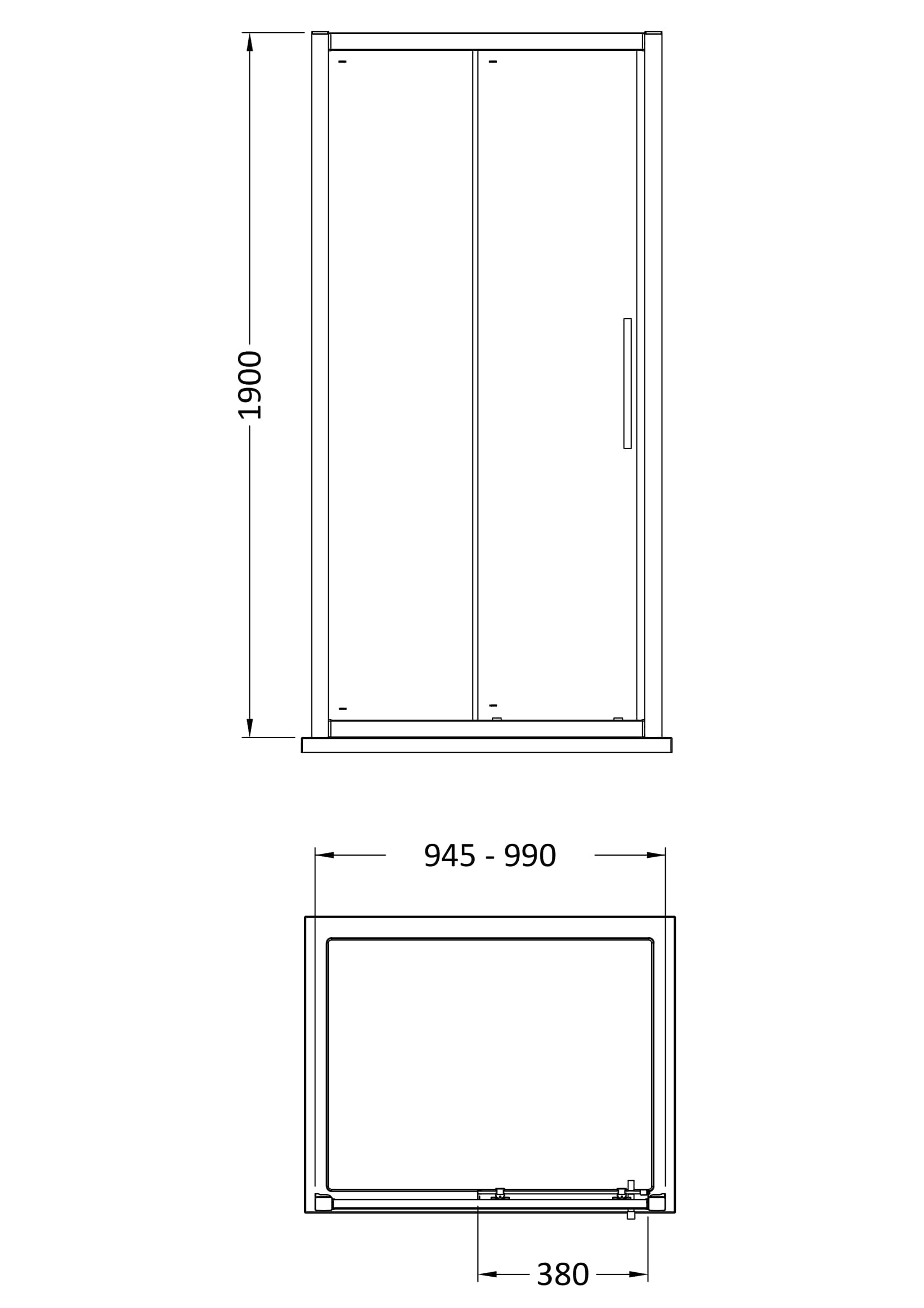 Apex 1000mm Sliding Door
