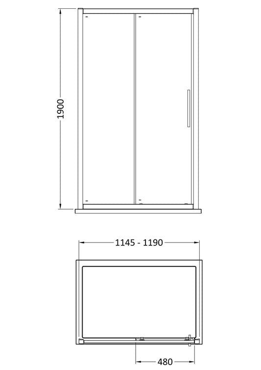Hudson Reed Apex 1200mm Sliding Door
