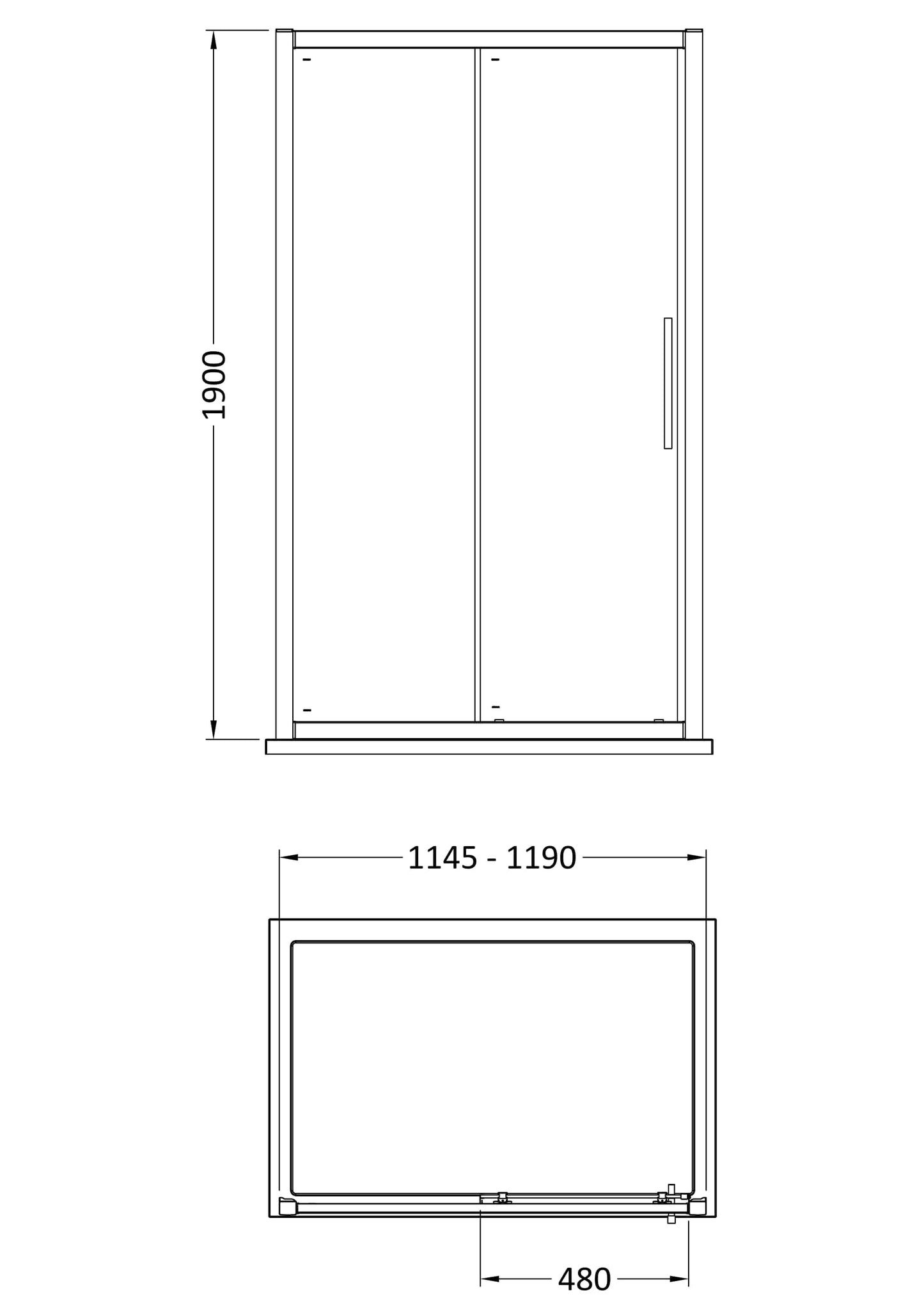 Apex 1200mm Sliding Door