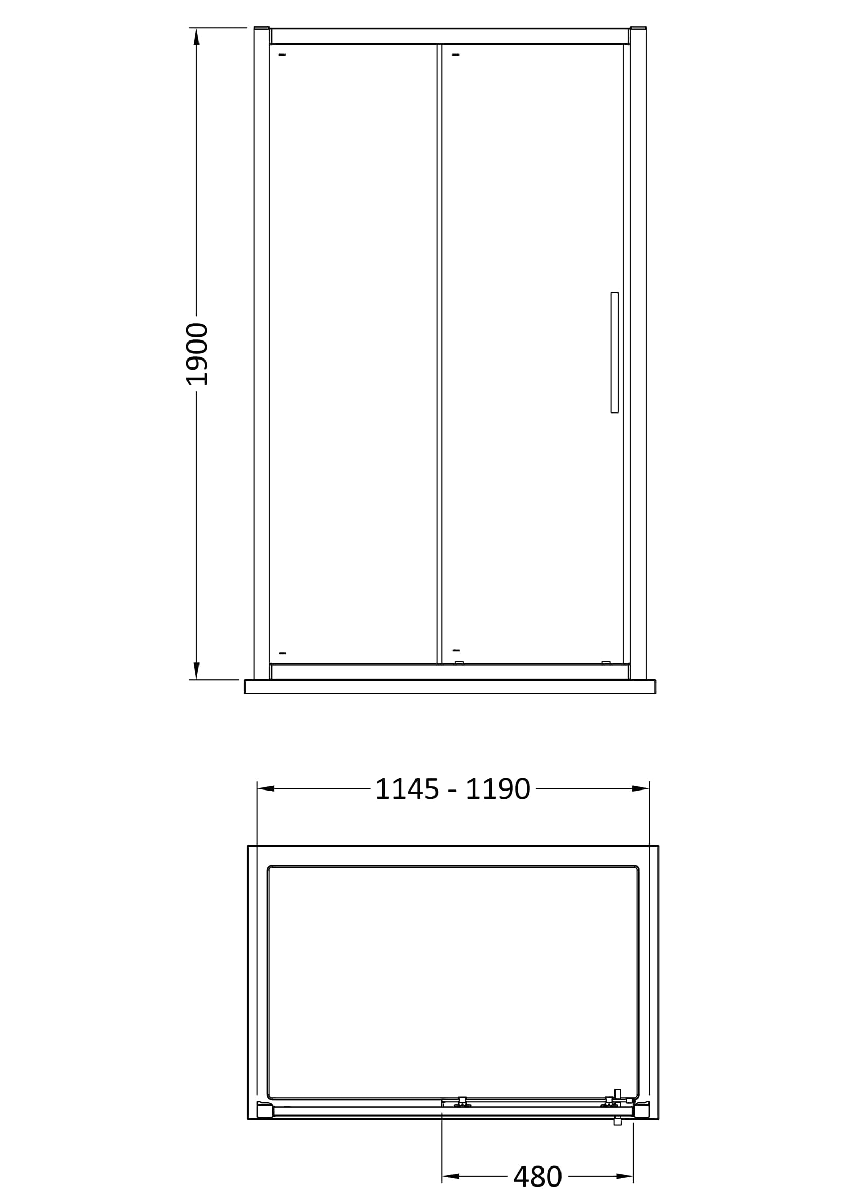 Apex 1200mm Sliding Door
