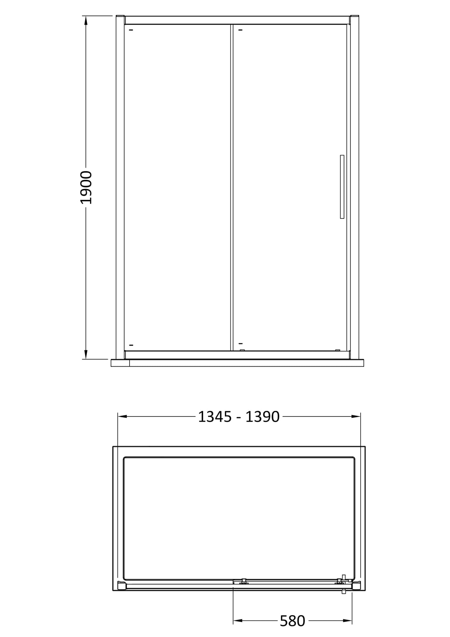 Apex 1400mm Sliding Door