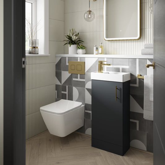 Brushed Brass Square Dual Flush Push Button