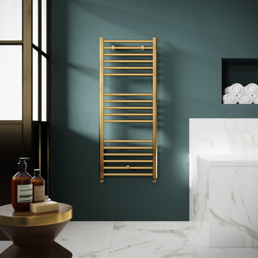Lorica Straight Towel Radiator with Round Rails 1200mm x 500mm