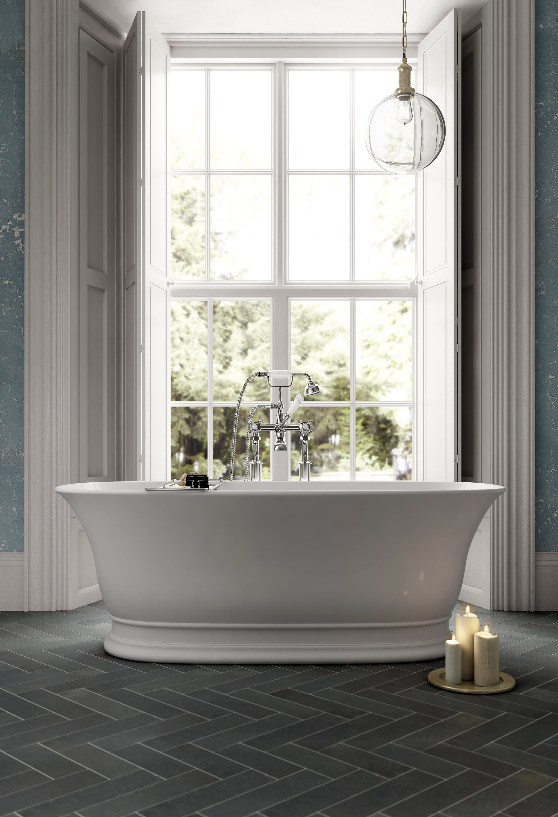 Hudson Reed 1555mm Freestanding Bath With Waste