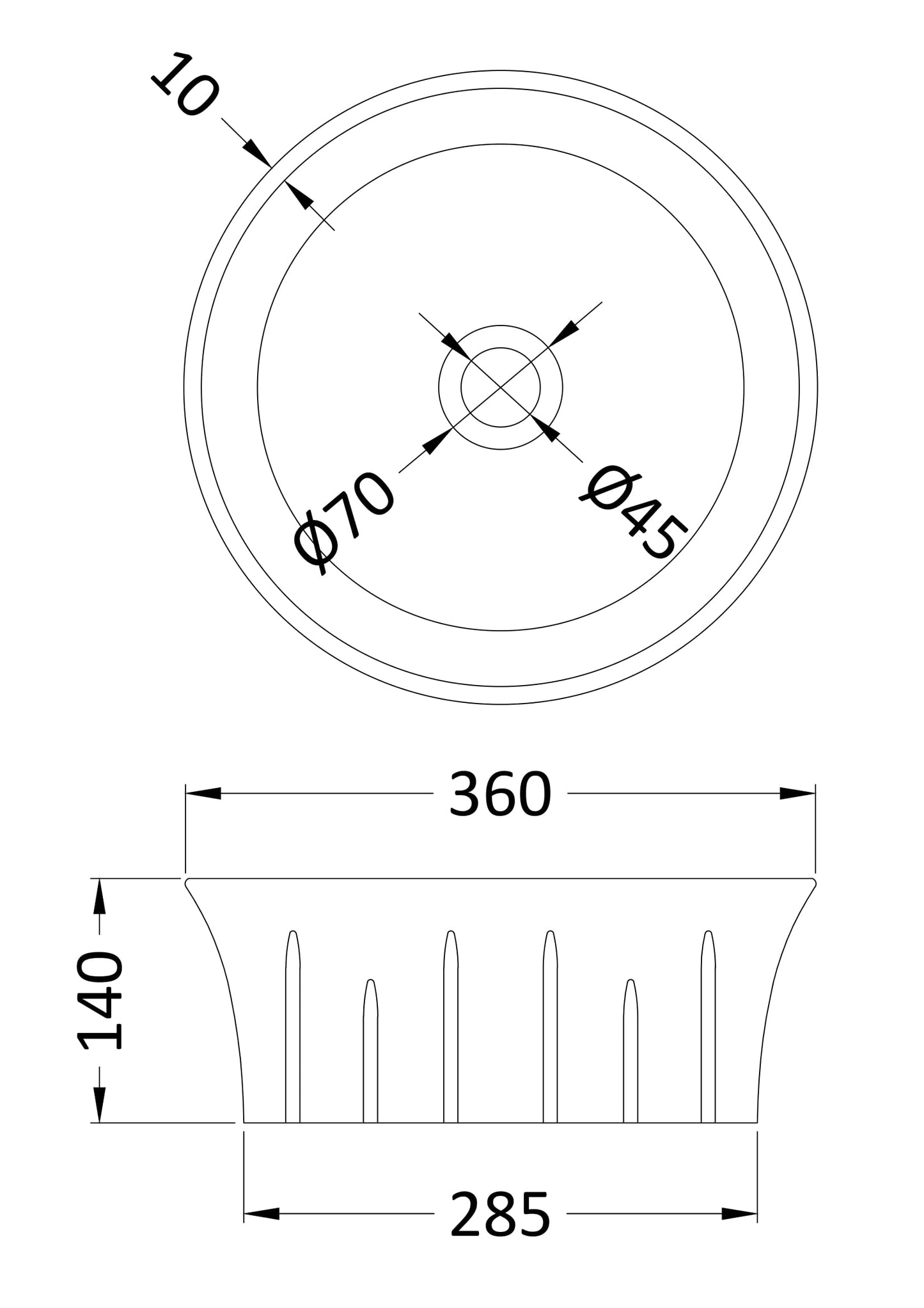 Round Vessel 358 x 368 x 137mm