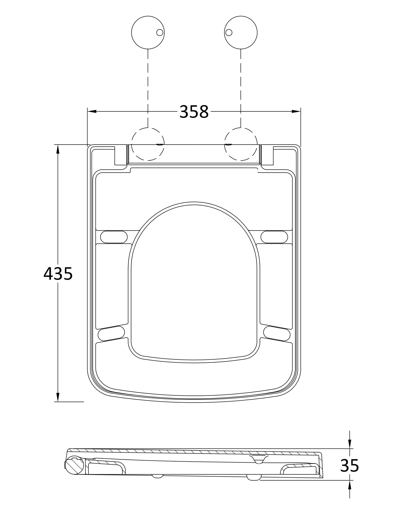 Hudson Reed Square Soft Close Gloss White Seat