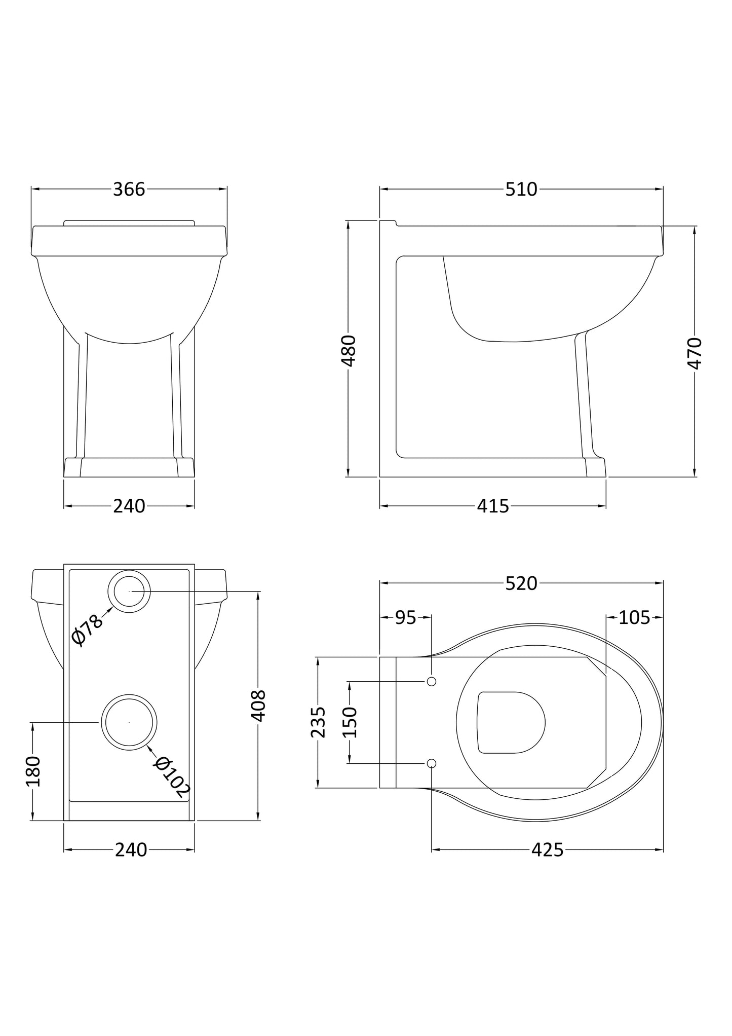 Richmond Comfort Height Back to Wall Pan
