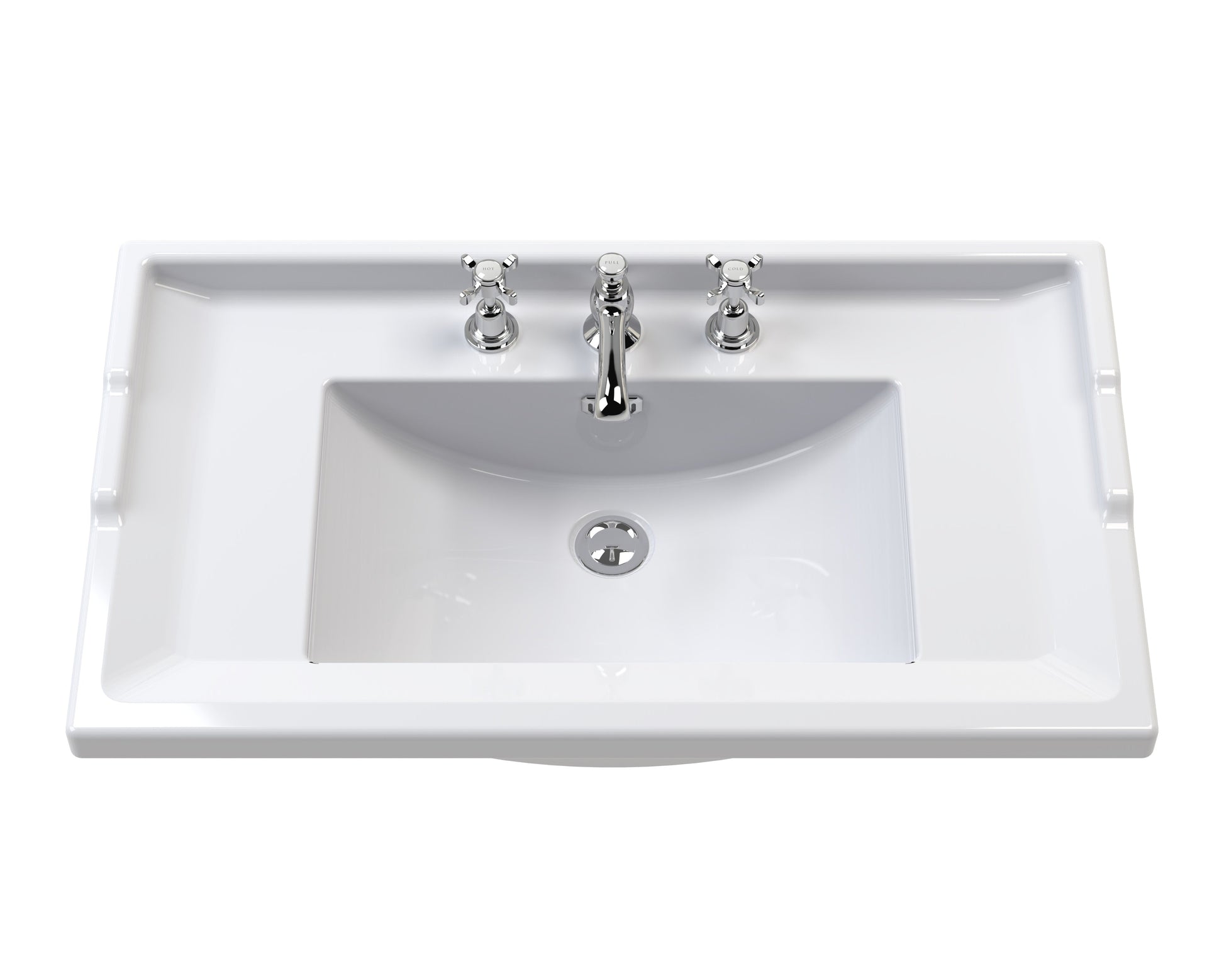 Hudson Reed Old London 800mm Floor Standing 2 Door Vanity Unit with 3 Tap Hole Ceramic Basin