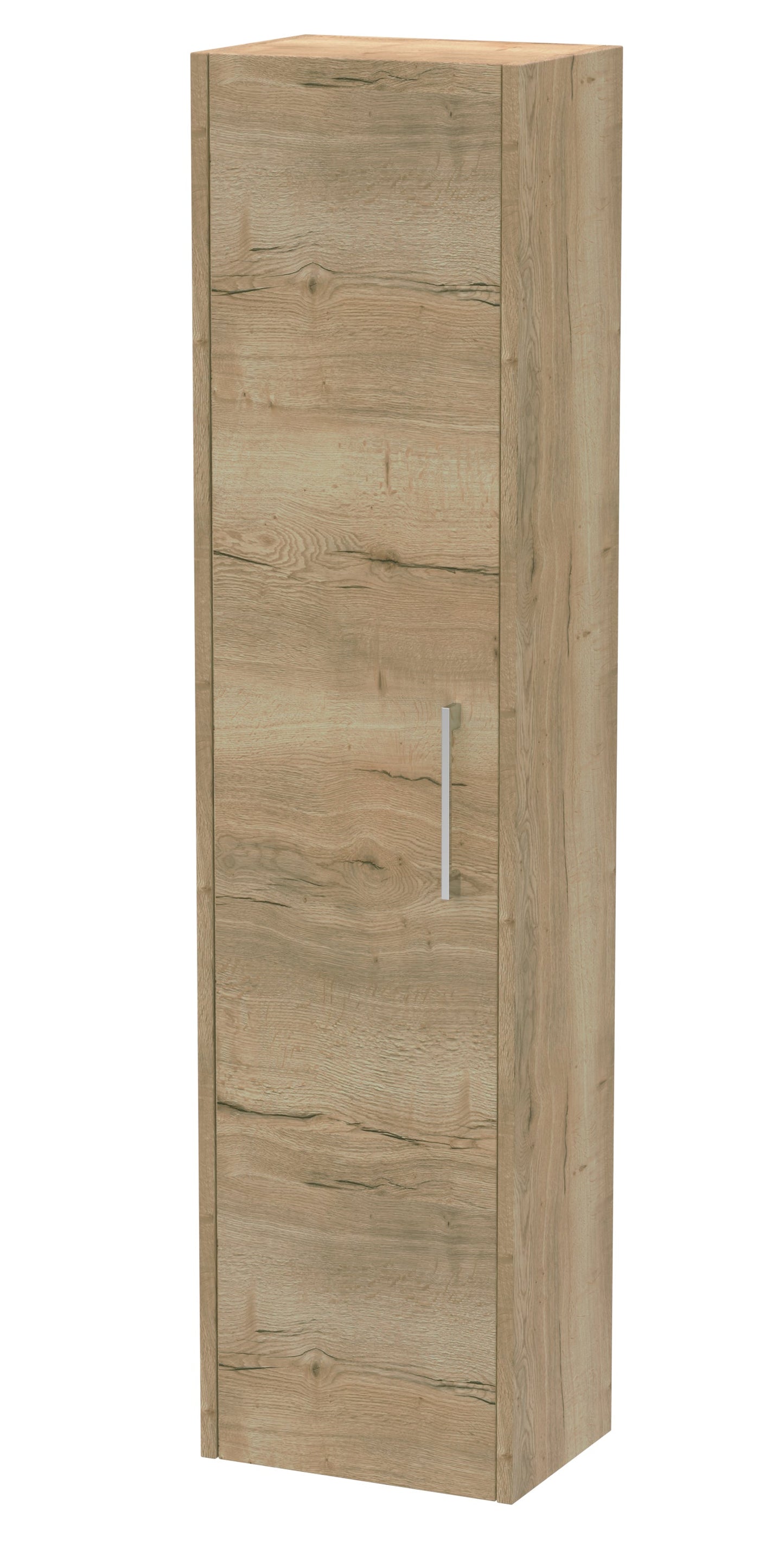 Hudson Reed Juno 350mm 1 Door Autumn Oak Wall Hung Tall Cabinet With Handles