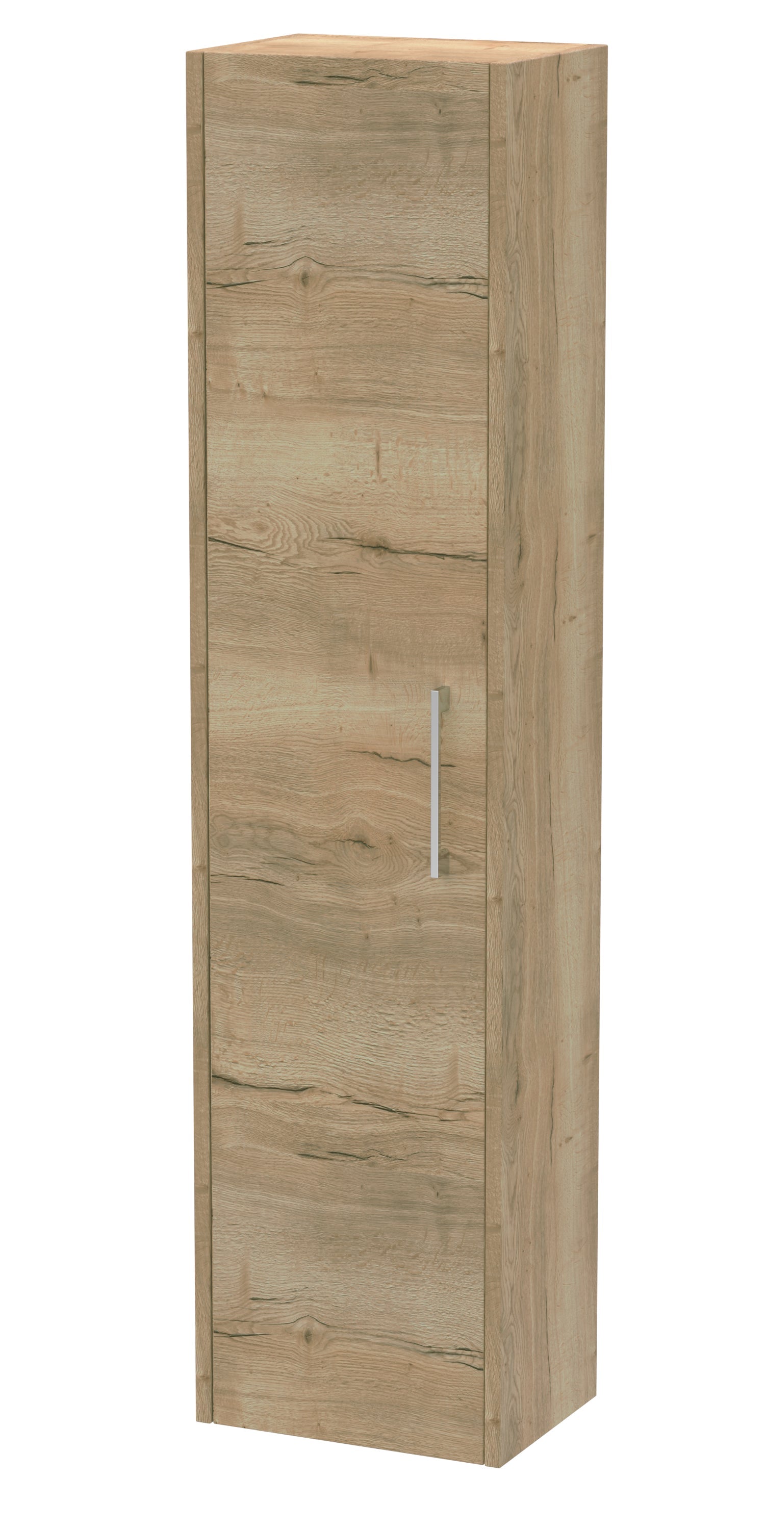 Hudson Reed Juno 350mm 1 Door Autumn Oak Wall Hung Tall Cabinet With Handles