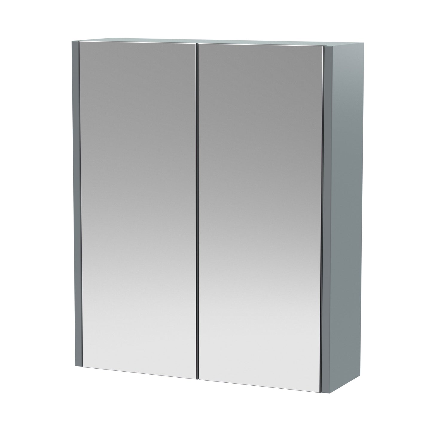 Hudson Reed Juno 600mm 2 Door Coastal Grey Wall Hung 50/50 Mirror Cabinet