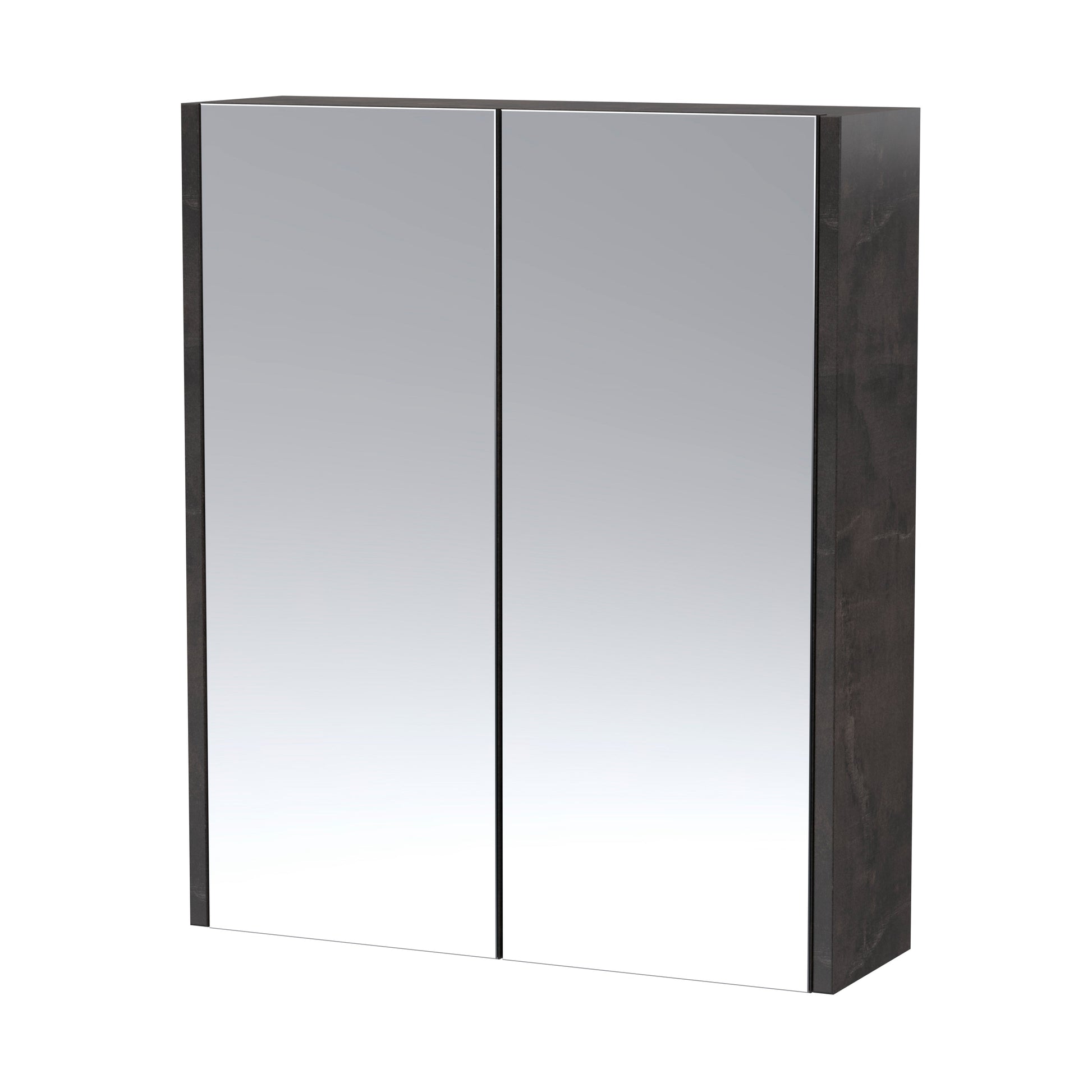 Hudson Reed Juno 600mm 2 Door Metallic Slate Wall Hung 50/50 Mirror Cabinet