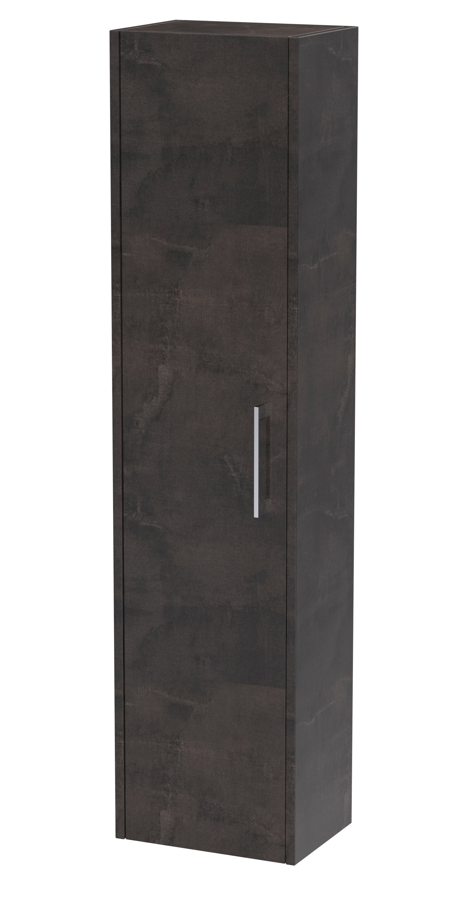 Hudson Reed Juno 350mm 1 Door Metallic Slate Wall Hung Tall Cabinet With Handles