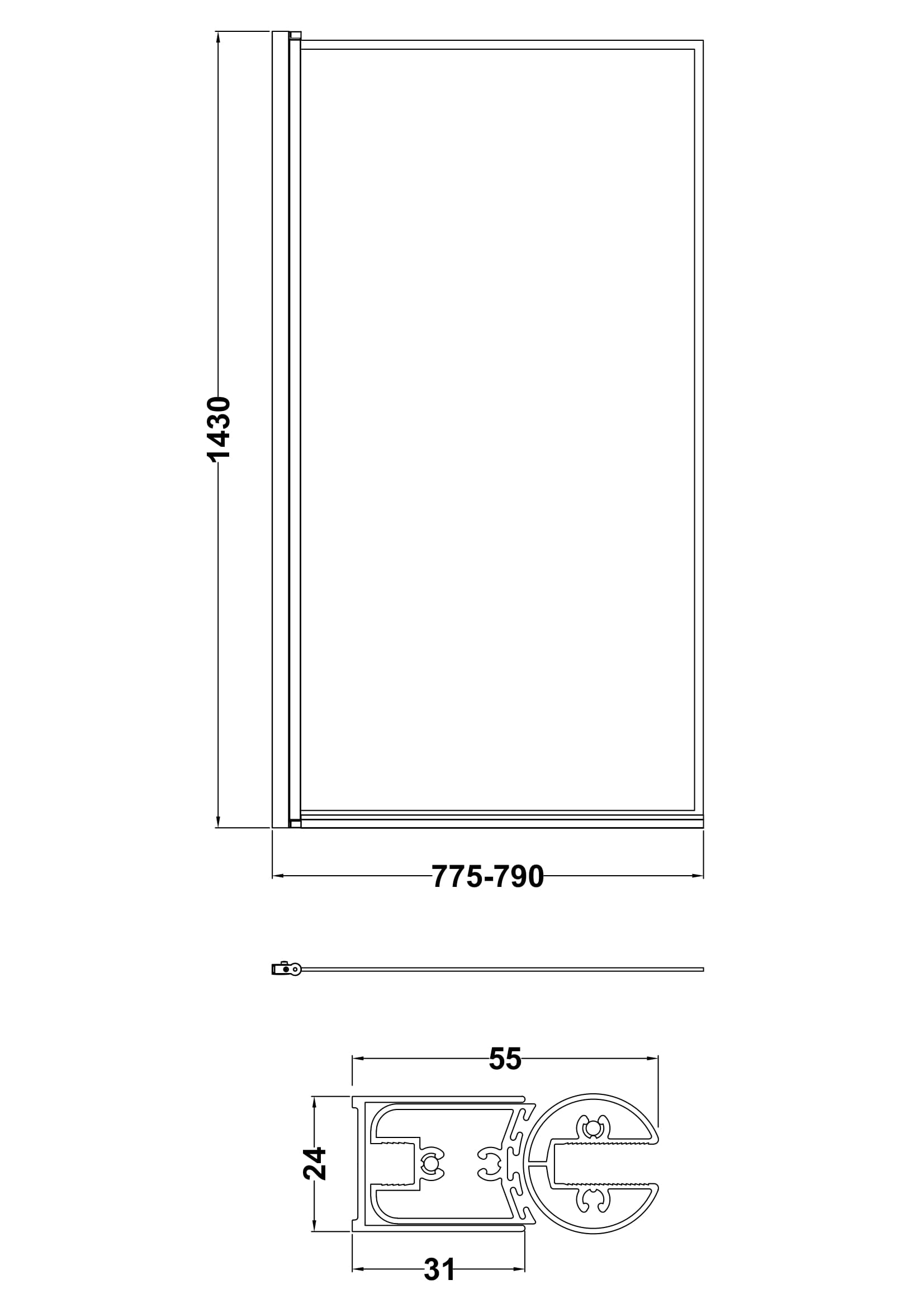 Outer Framed Bath Screen