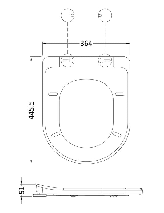 Hudson Reed D Shape Soft Close Gloss White Toilet Seat