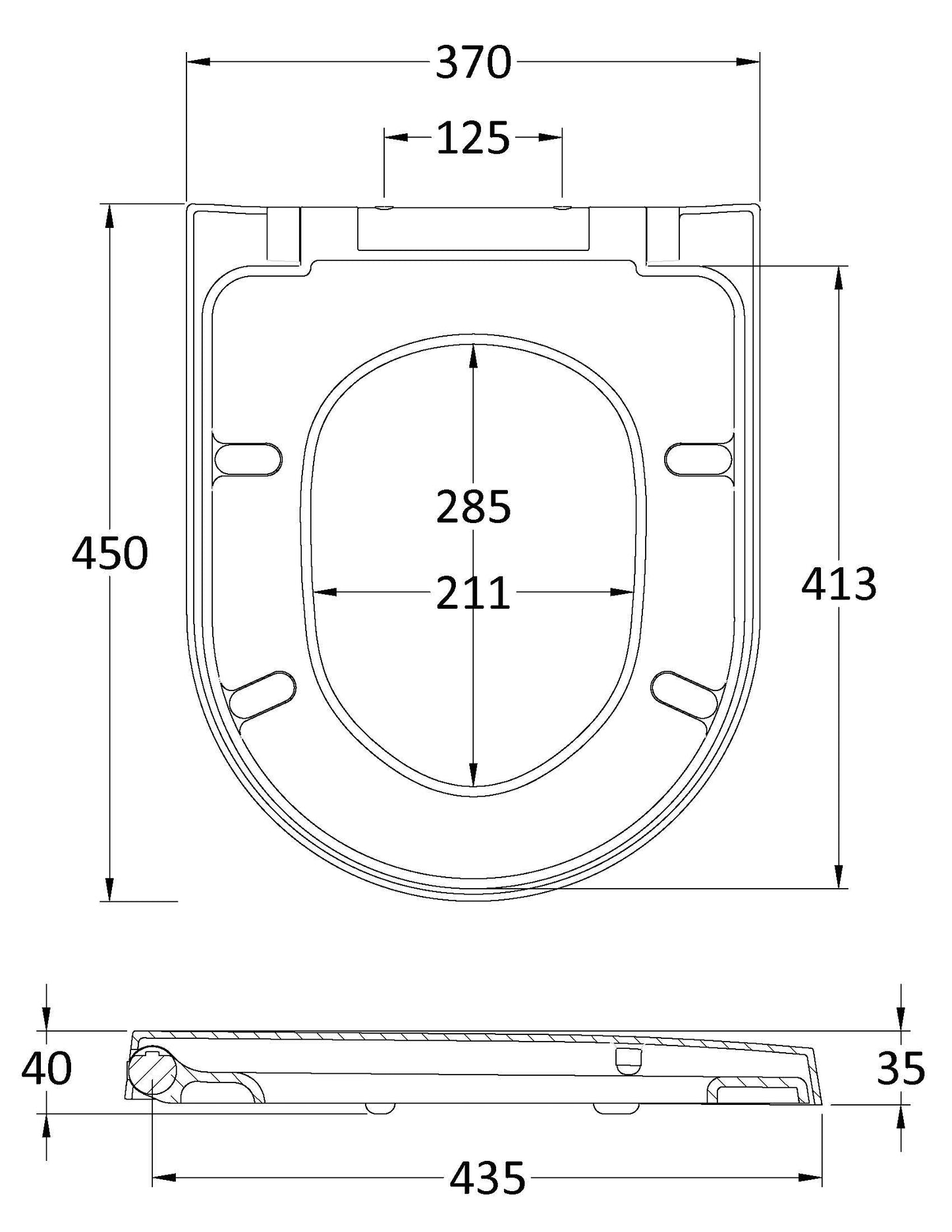 Toilet Seats Luxury D Shaped Top Fix Soft Close Toilet Seat