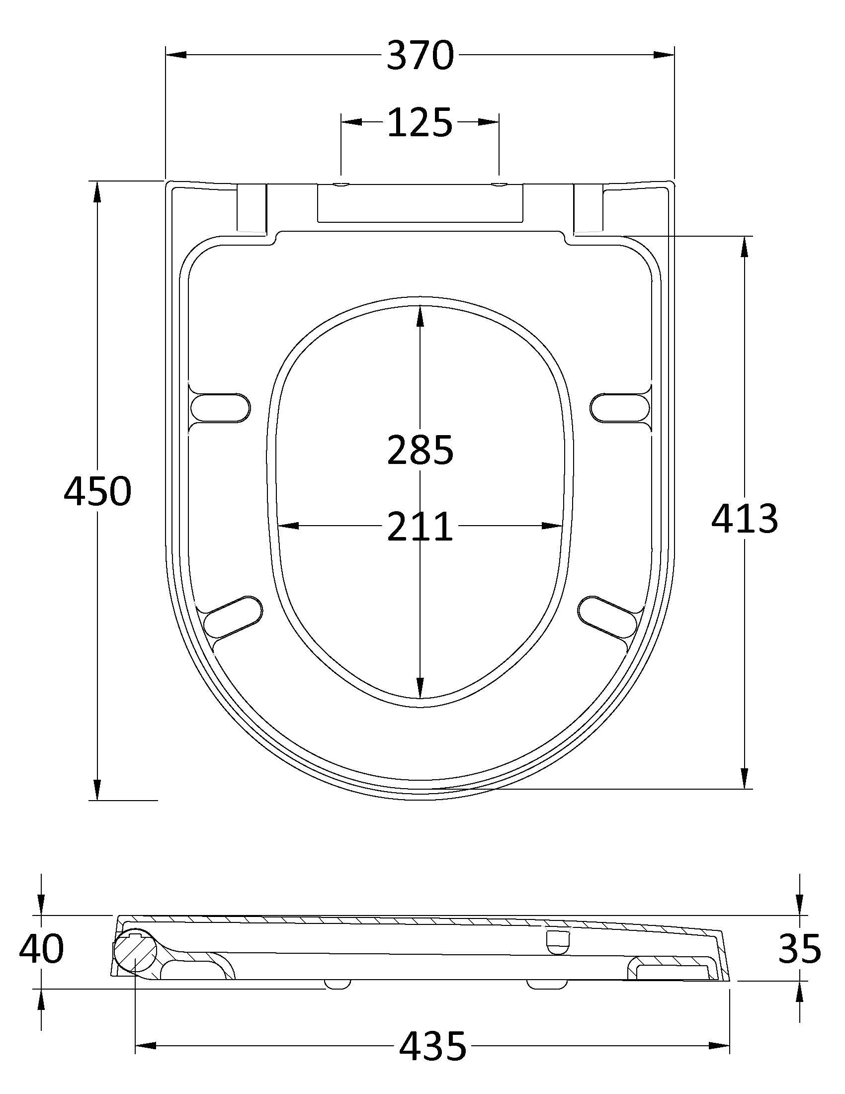 Toilet Seats Luxury D Shaped Top Fix Soft Close Toilet Seat