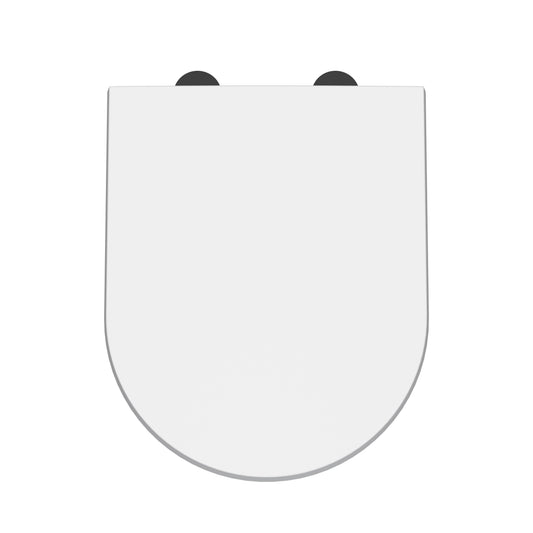 Hudson Reed D Shape 450mm x 370mm Gloss White Soft Close Toilet Seat Quick Release
