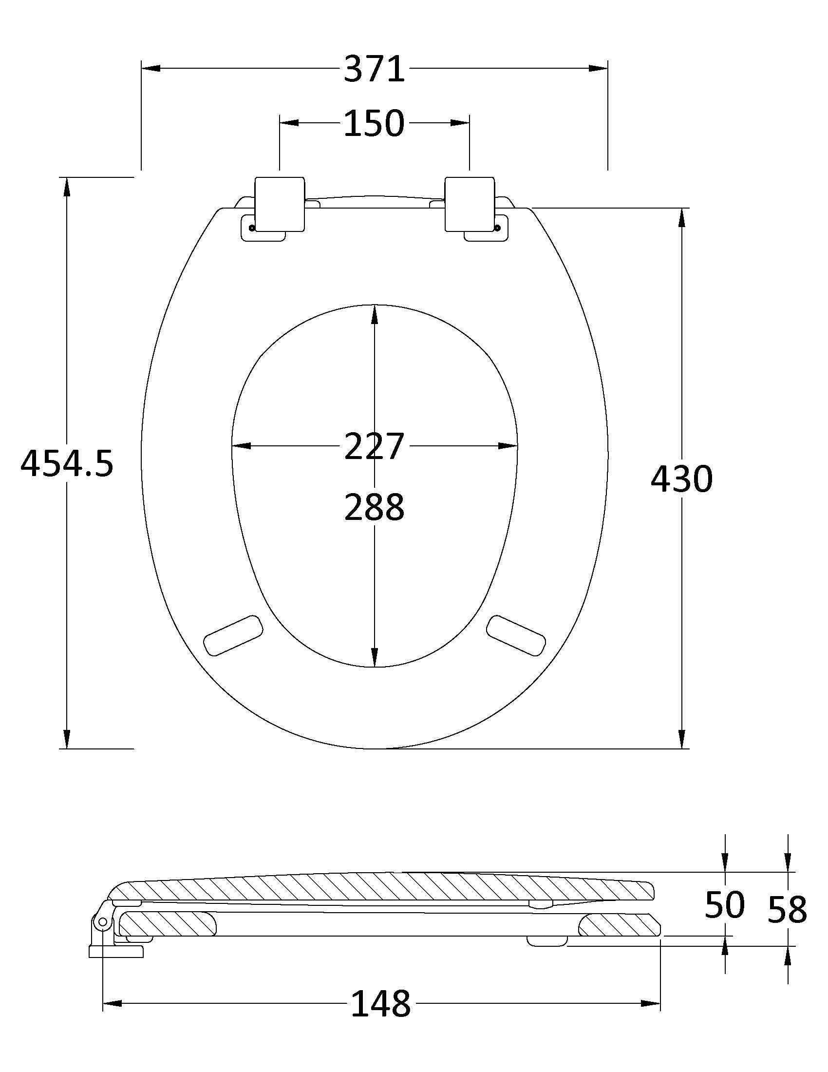 Toilet Seats Traditional Toilet Seat Chrome Hinges