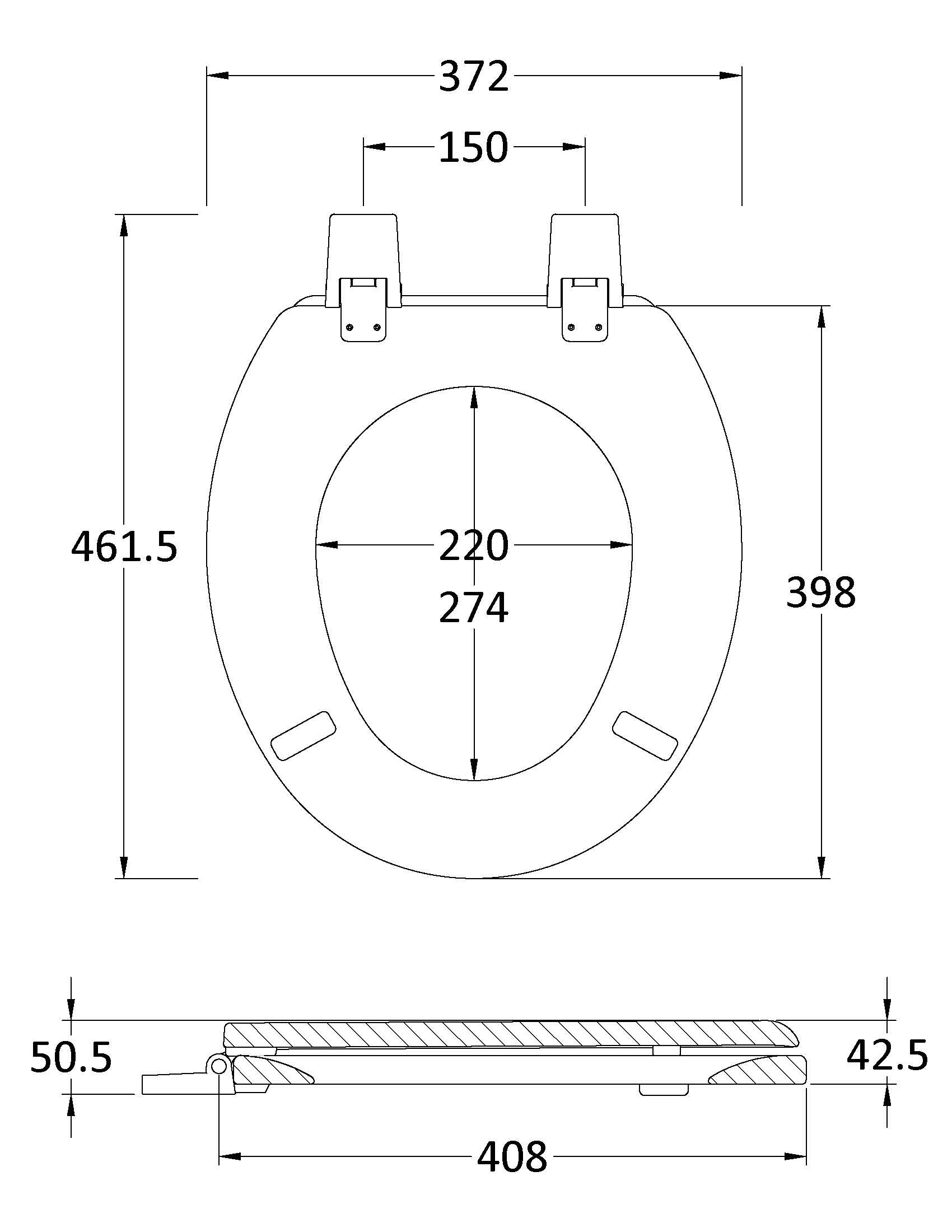 Toilet Seats Traditional Toilet Seat Plastic Hinges