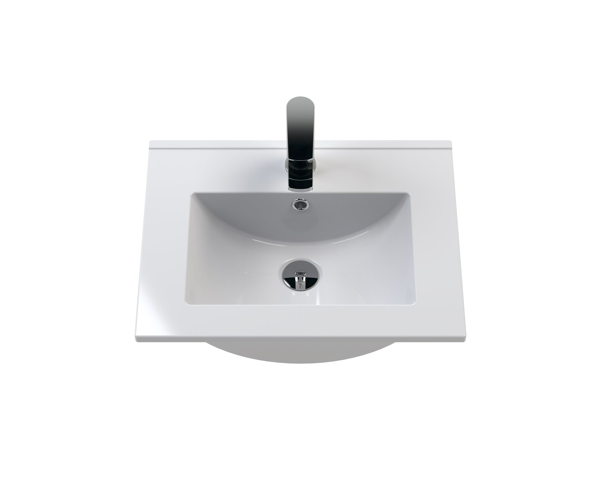 Hudson Reed Fluted 500mm Soft Black Wall Hung Single Drawer Vanity Unit With Basin