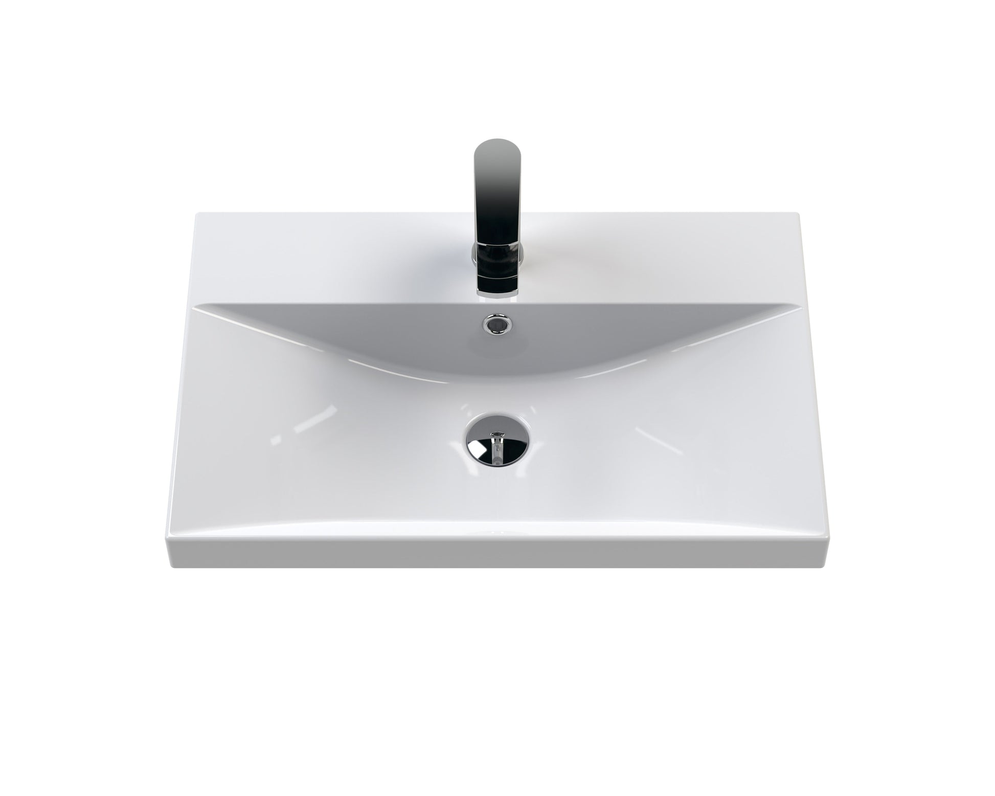 Hudson Reed Fluted 600mm Soft Black Wall Hung 2-Drawer Vanity Unit With Thin-Edge Basin