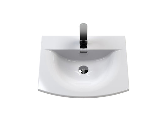Urban 500mm Floor Standing 2-Door/Drawer Unit and Curved Basin 1 Tap Hole