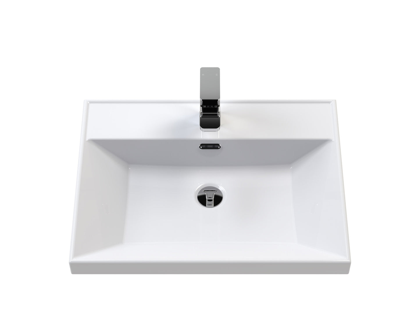 Hudson Reed Lille 600mm Fern Green Wall Hung Single Drawer Vanity Unit With Basin