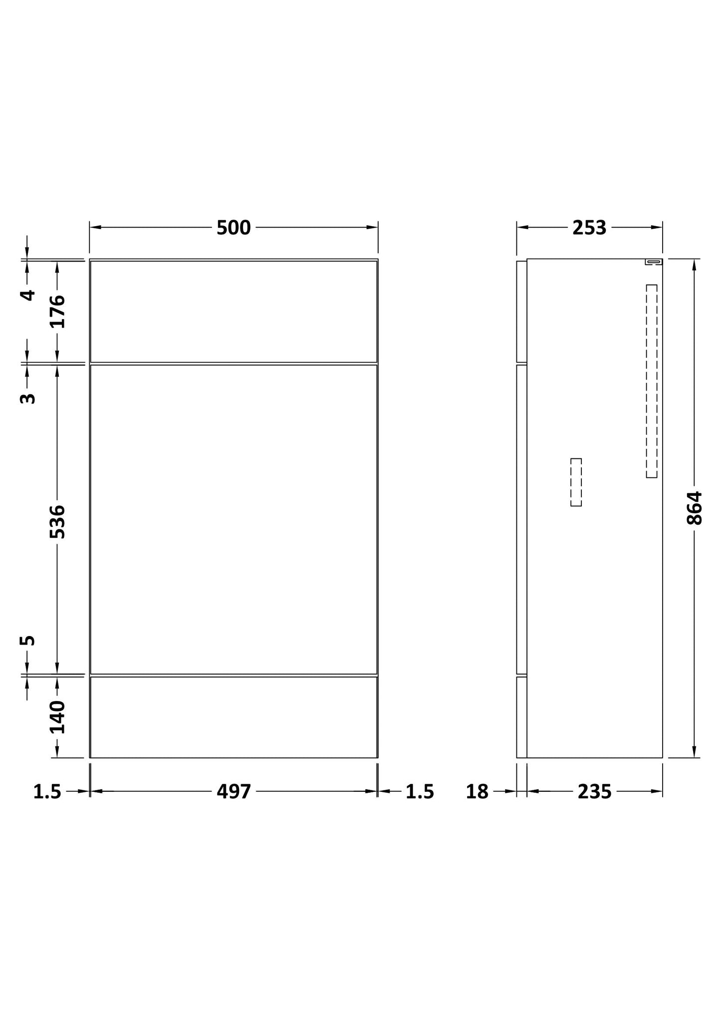 Fusion Fitted Floor Standing WC Unit Compact 500mm