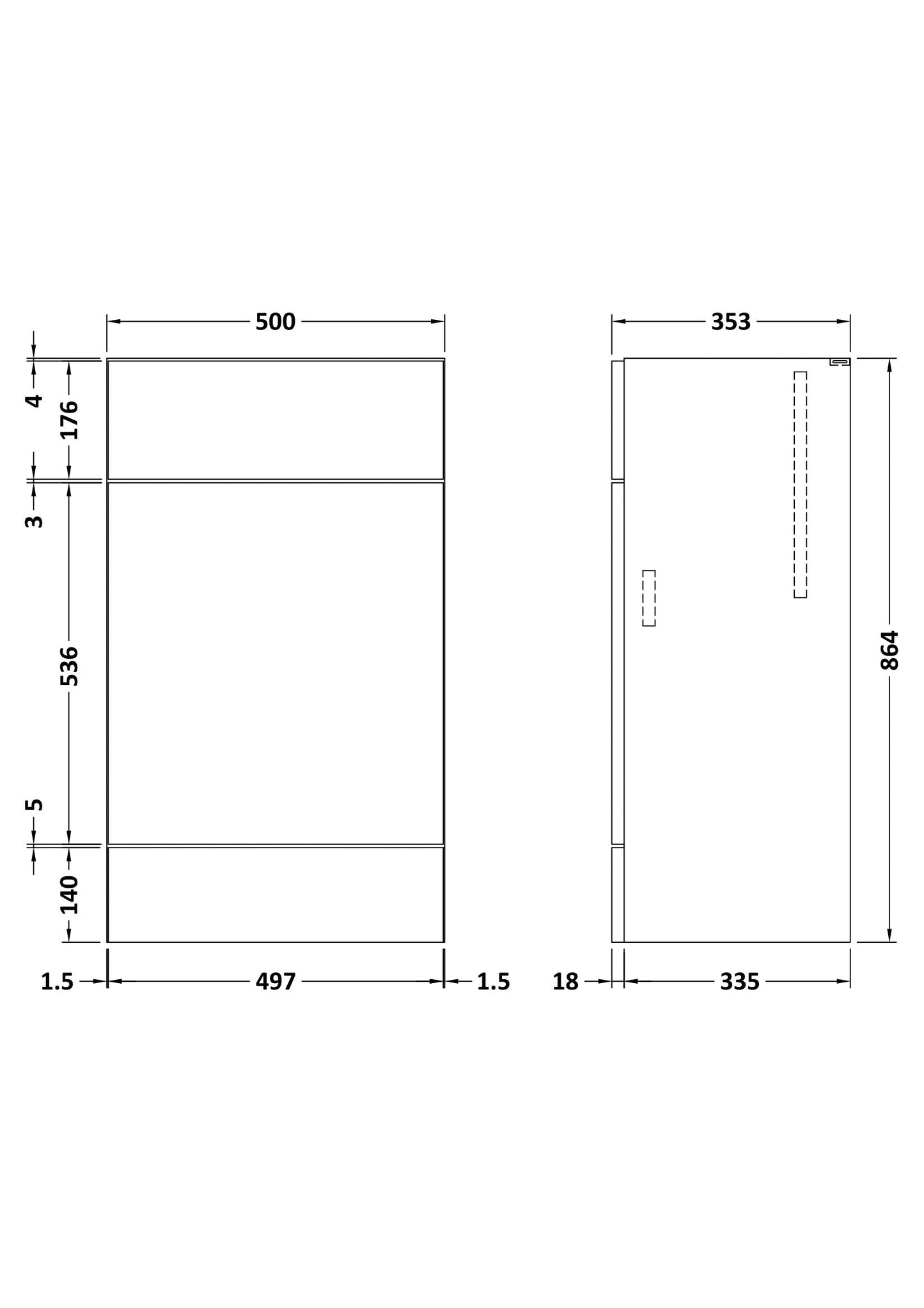 Fusion Fitted Floor Standing WC Unit 500mm