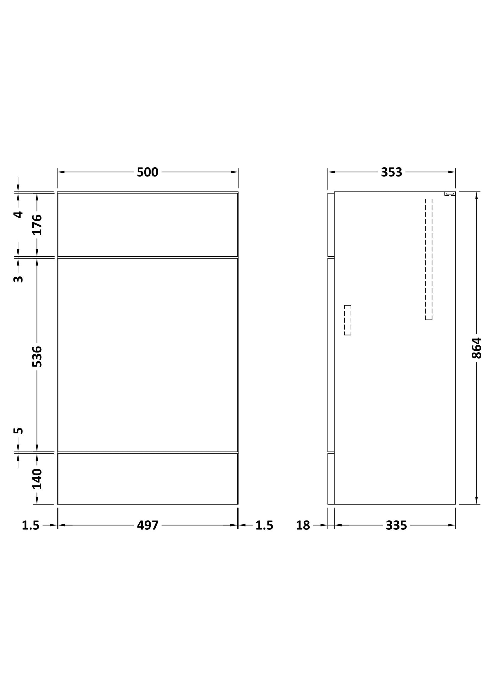 Fusion Fitted Floor Standing WC Unit 500mm