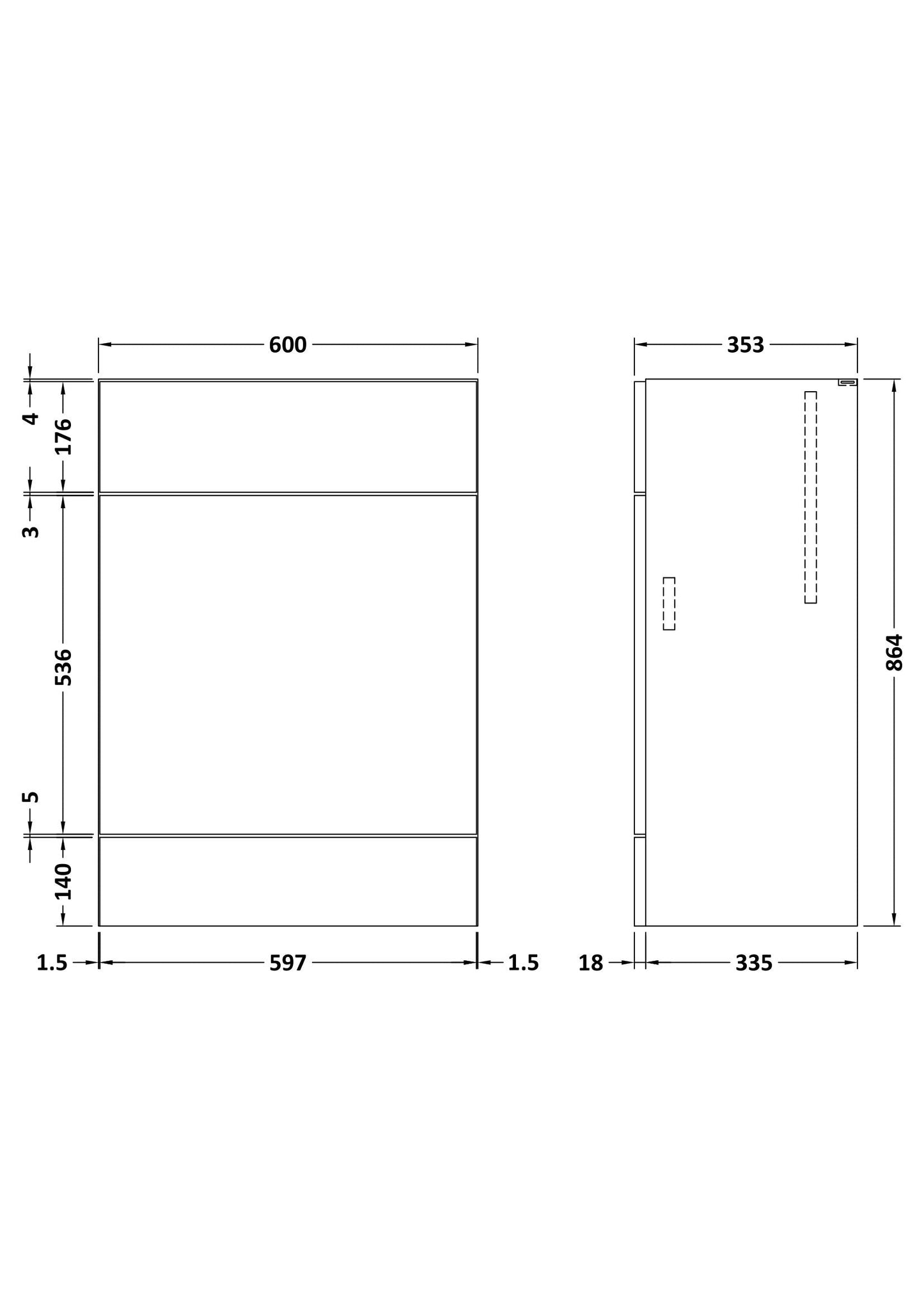 Fusion Fitted Floor Standing WC Unit 600mm